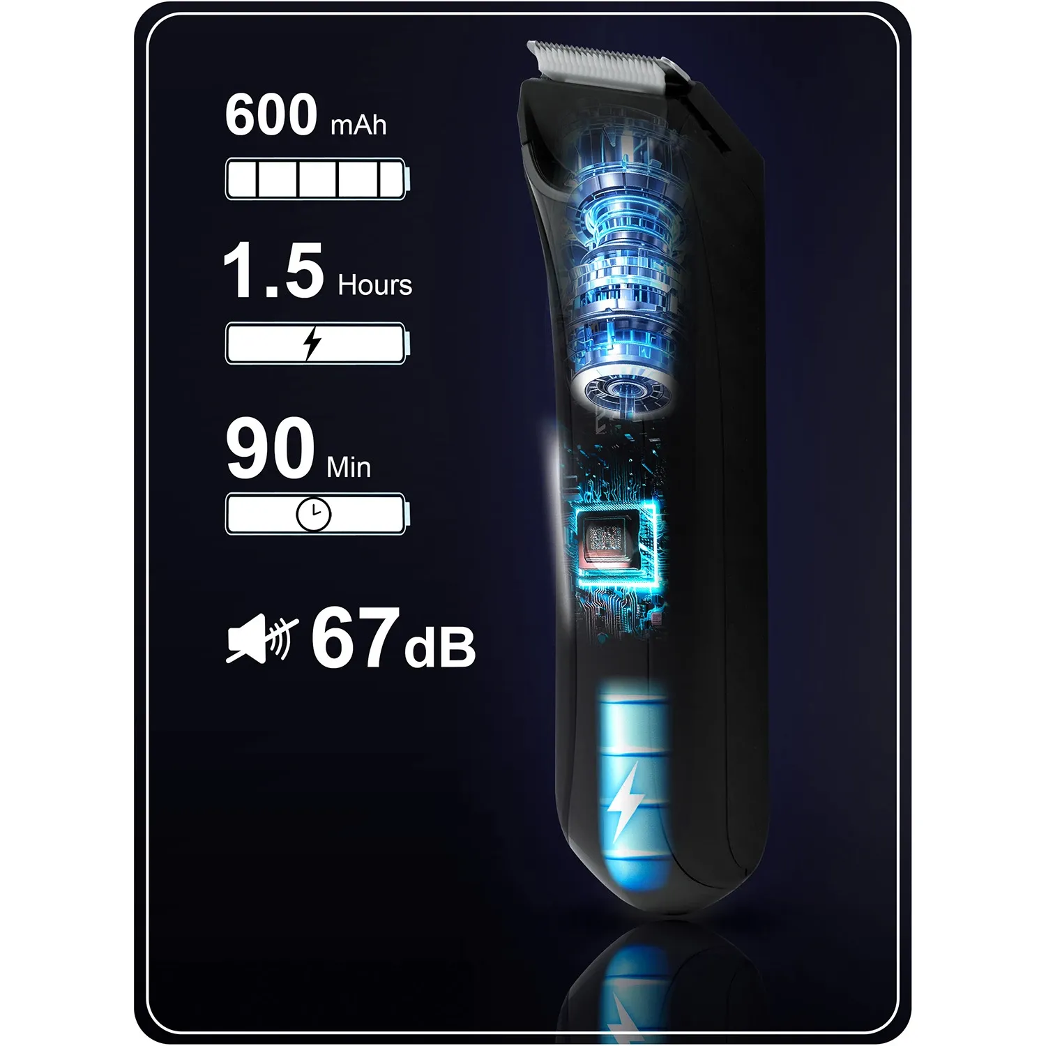 Berdsen BD-267 plaukų kirpimo mašinėlė, juoda - nuotrauka 1