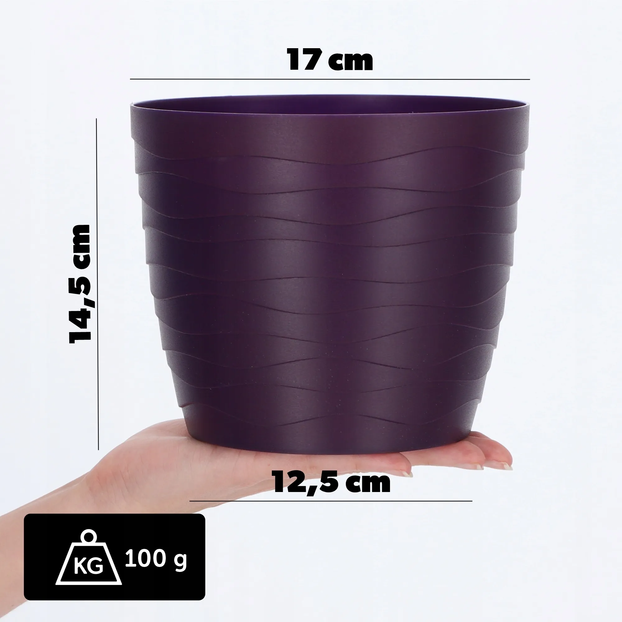 Ufra apvalus vazonas 17 cm