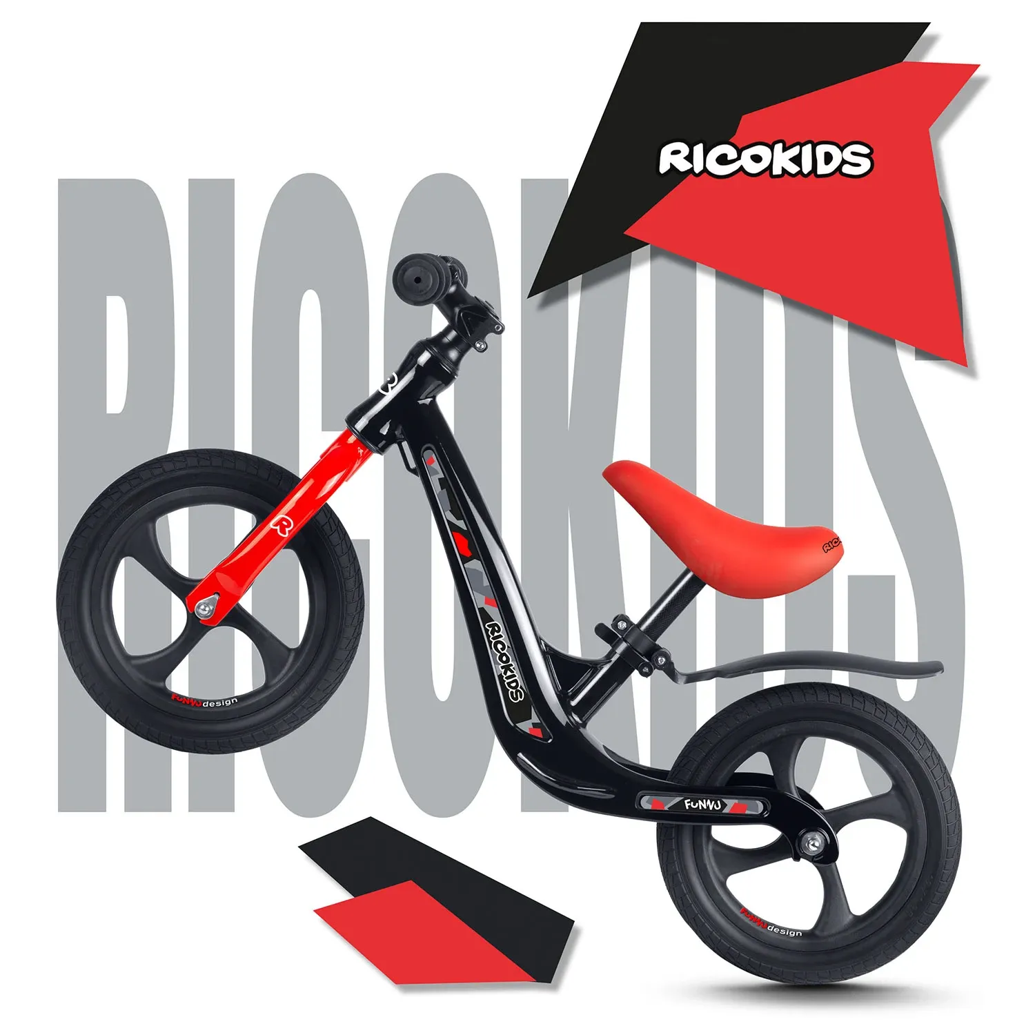 Ricokids FUNNU balansinis dviratis vaikams - nuotrauka 1