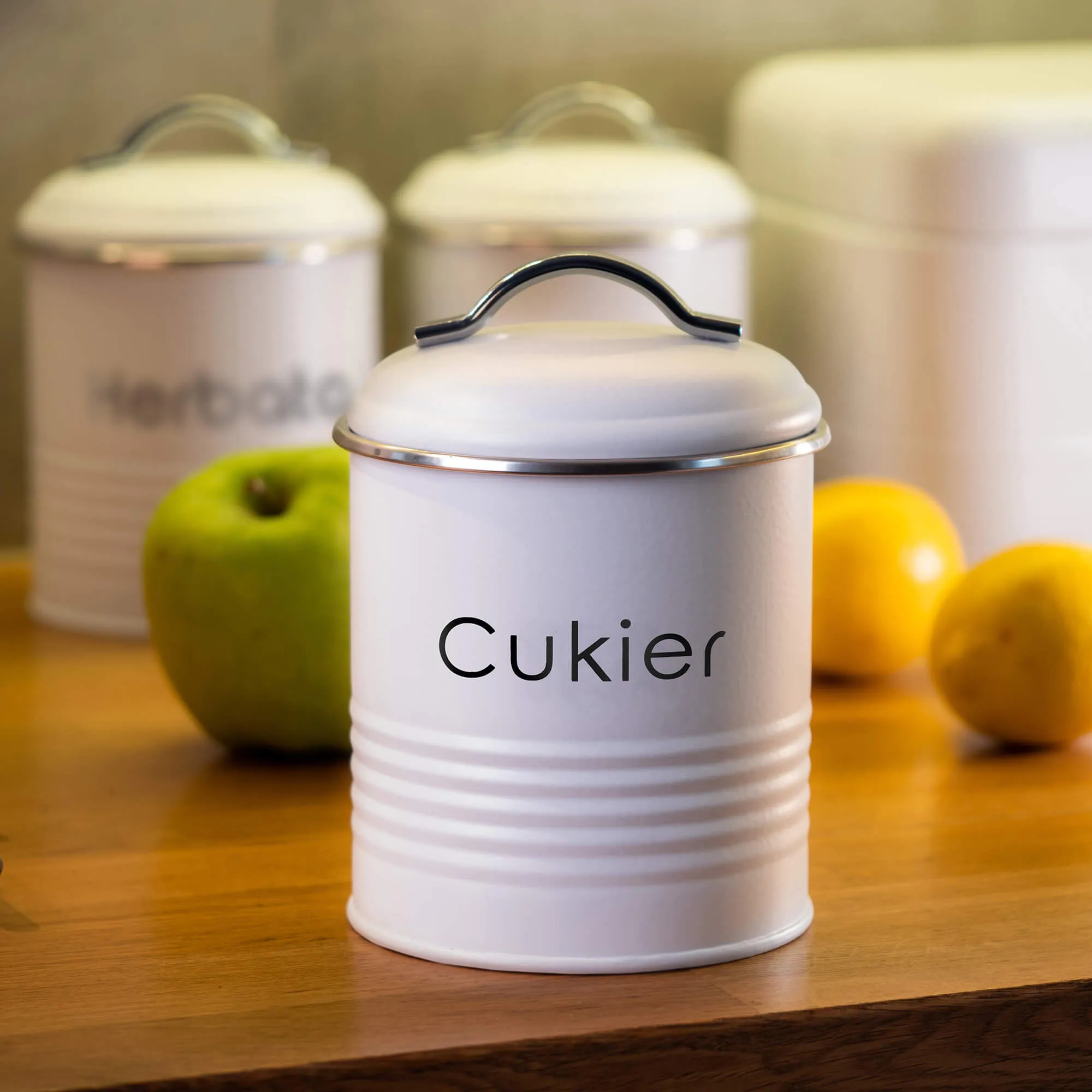 Apvalus cukraus indelis, baltas