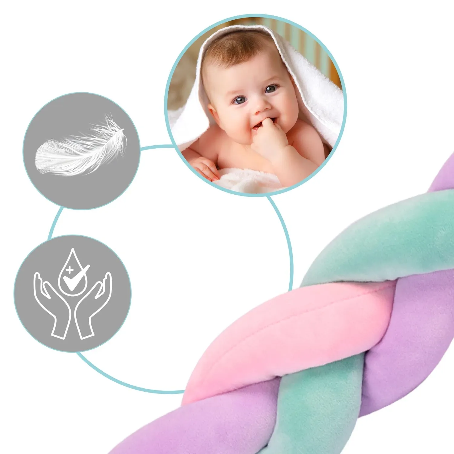 „Ricokids“ 3 m lovelės užtiesalas – mėtinės-rožinės-violetinės spalvos - nuotrauka 1