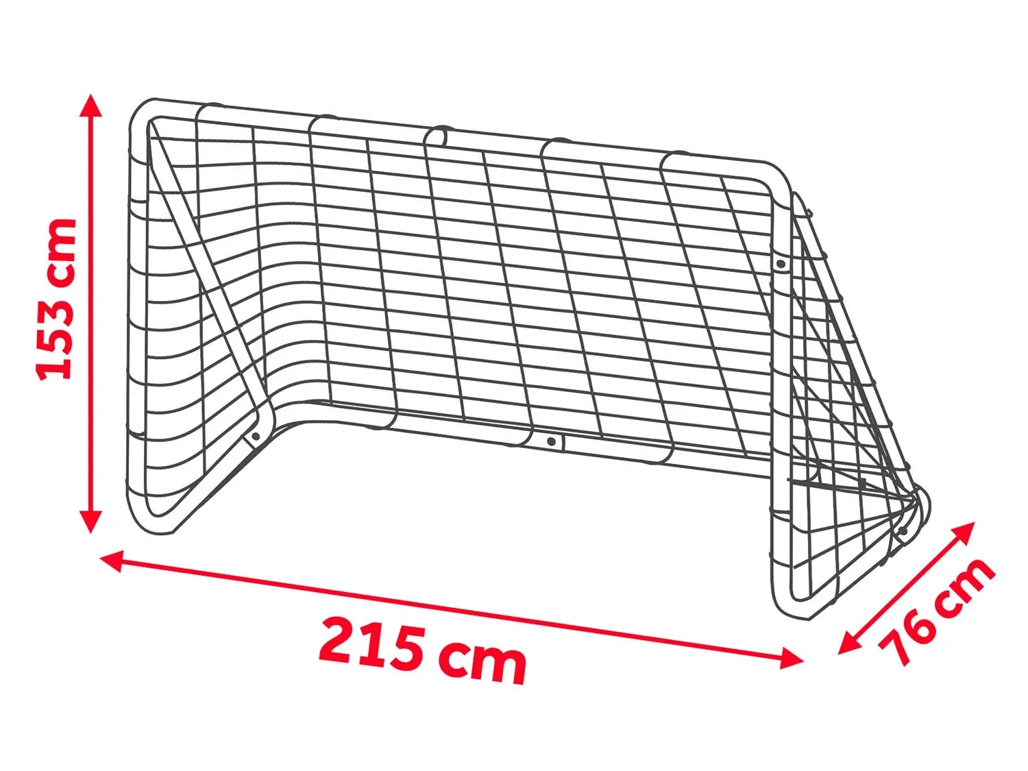 Dideli futbolo vartai, 215 x 153 x 76 cm + taikinio kilimėlis - nuotrauka 1
