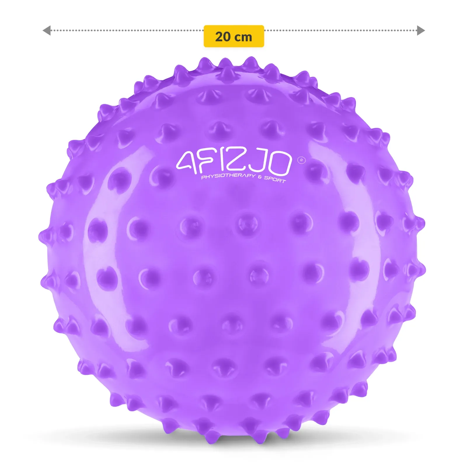 Reabilitacijos kamuolys su dygliais 20 cm violetinis