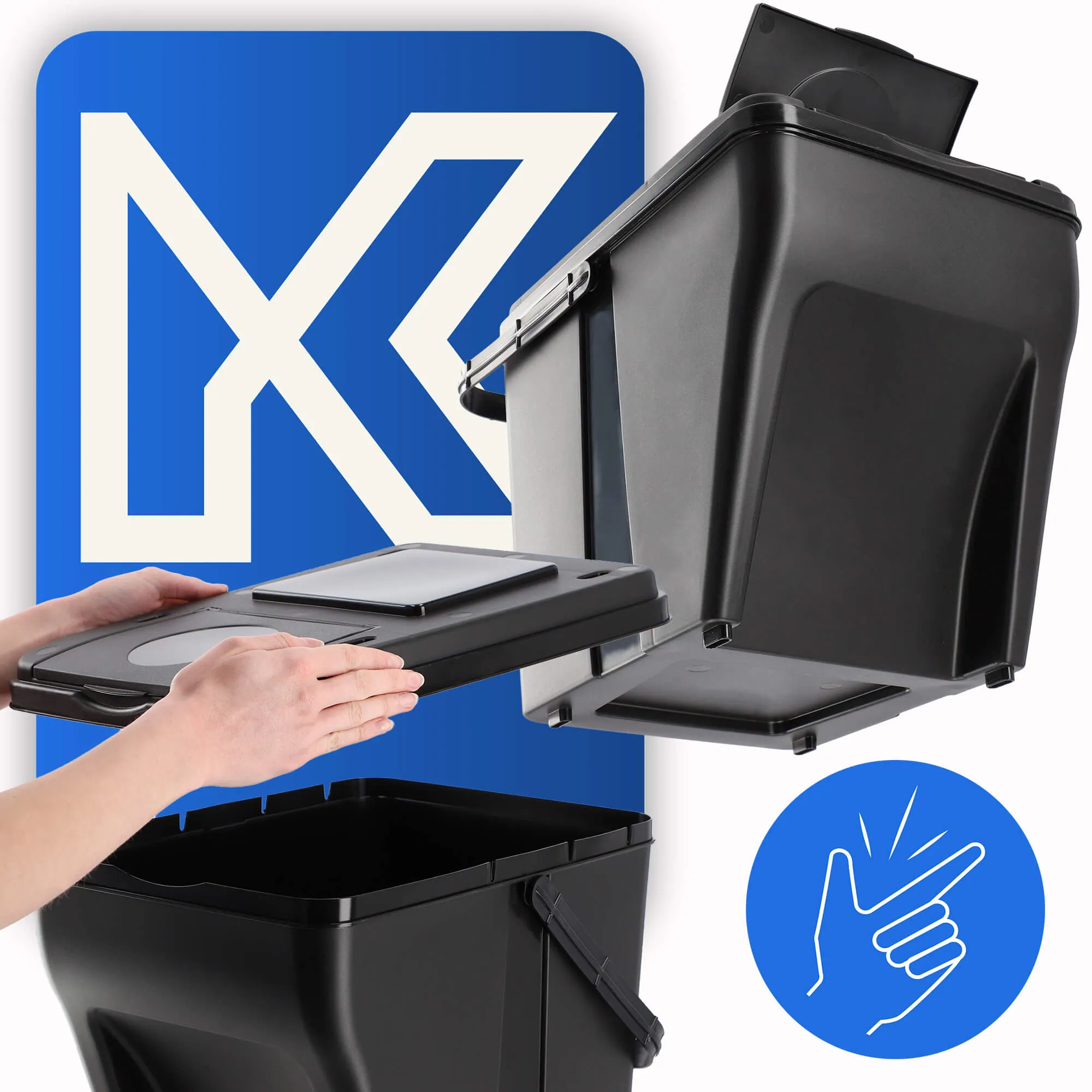 Arbol šiukšliadėžės su rankena + etiketėmis, 25 l, 4 vnt.