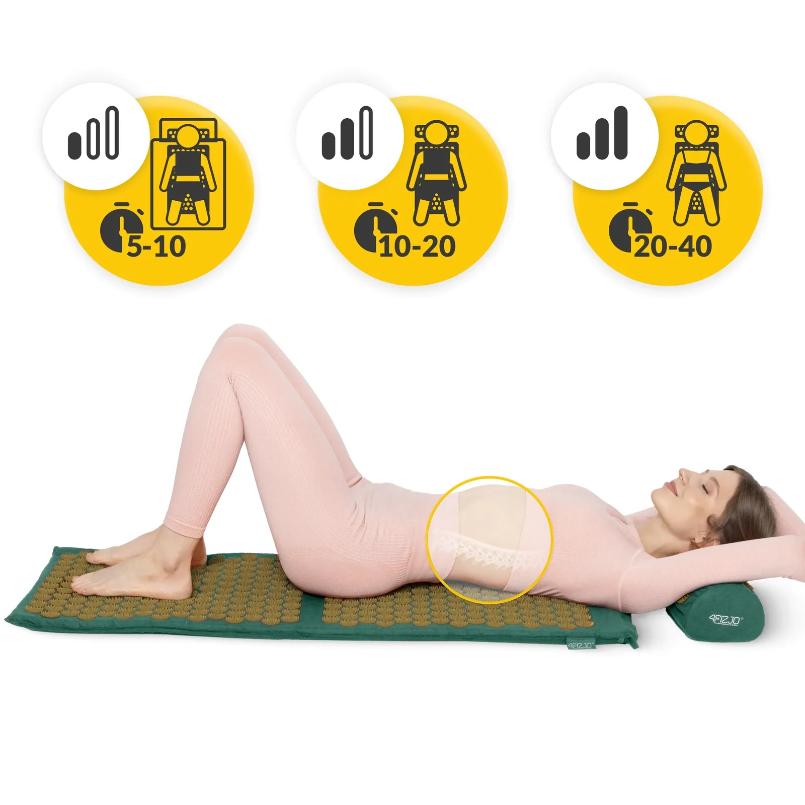 Didelis akupresūros kilimėlis su pagalvėle