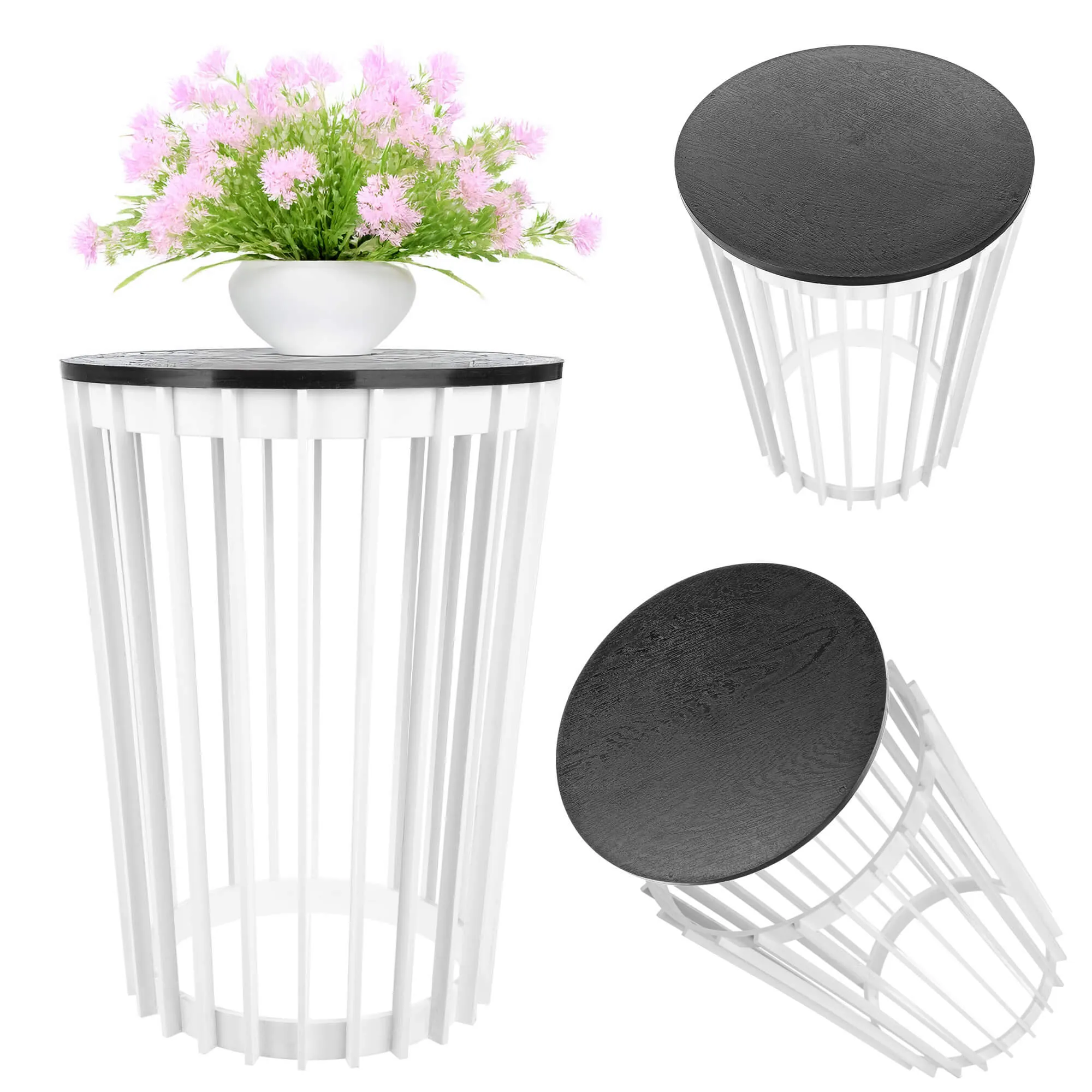 Aytre dvipusis augalų stovas 54 cm baltas + juodas stalviršis