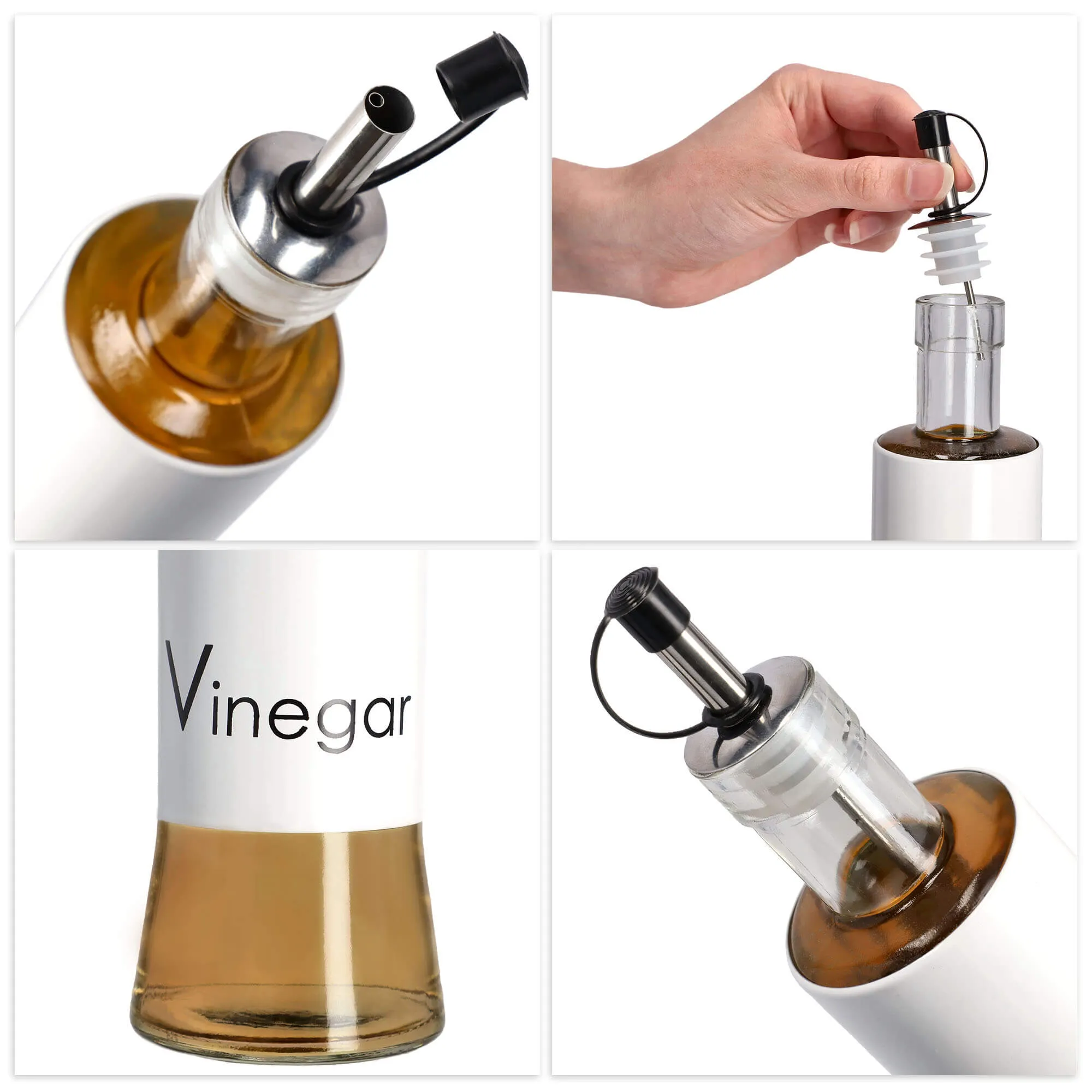 Alyvuogių aliejaus ir aliejaus su dozatoriumi buteliai po 280 ml, 2 vnt.