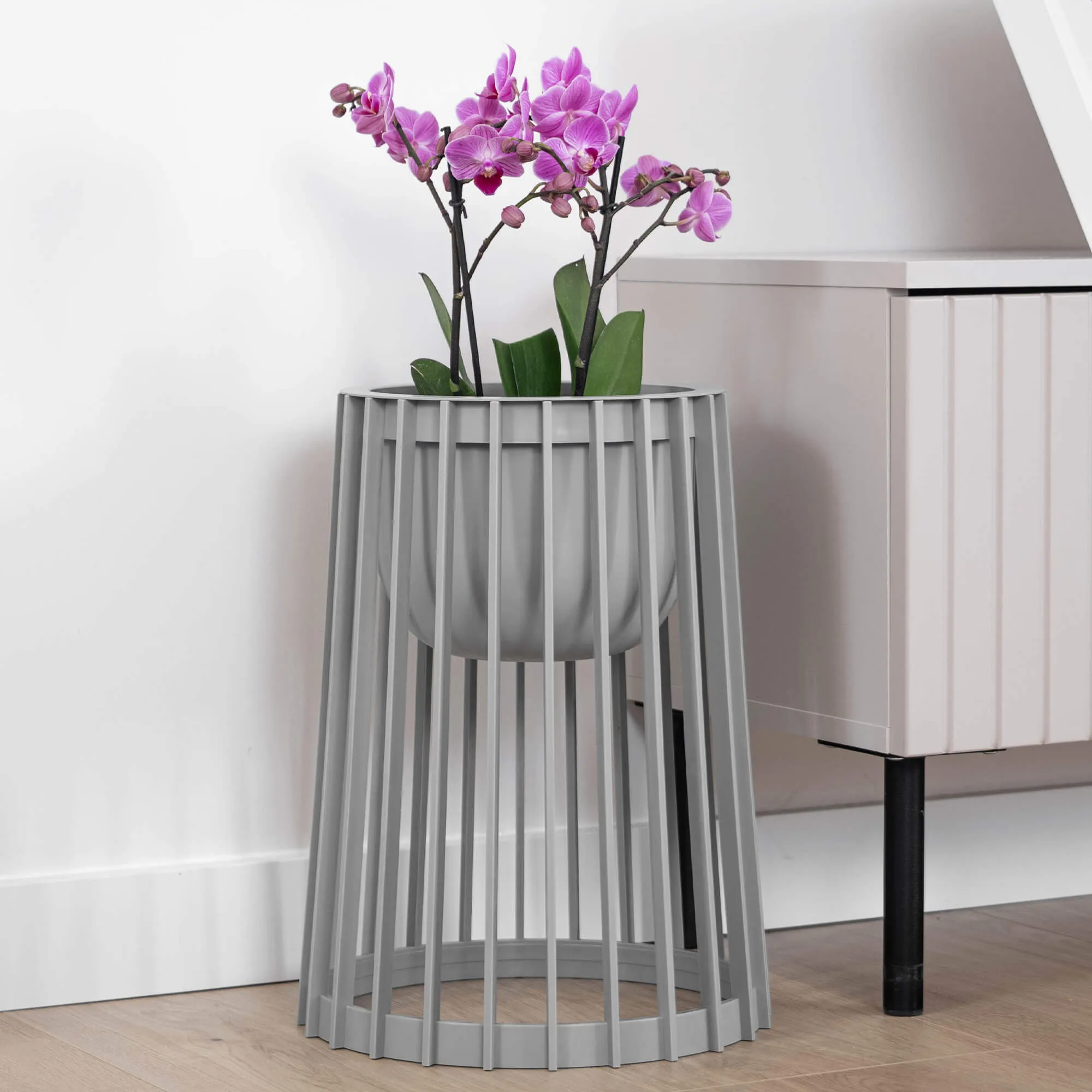 Aytre dvipusis augalų stovas 40 cm platinos spalvos + 2 įdėklai