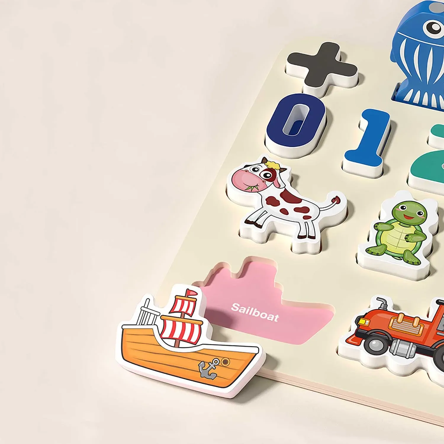 „Ricokids 781400“ edukacinė lenta su skaičiais, gyvūnais ir transporto priemonėmis - nuotrauka 1