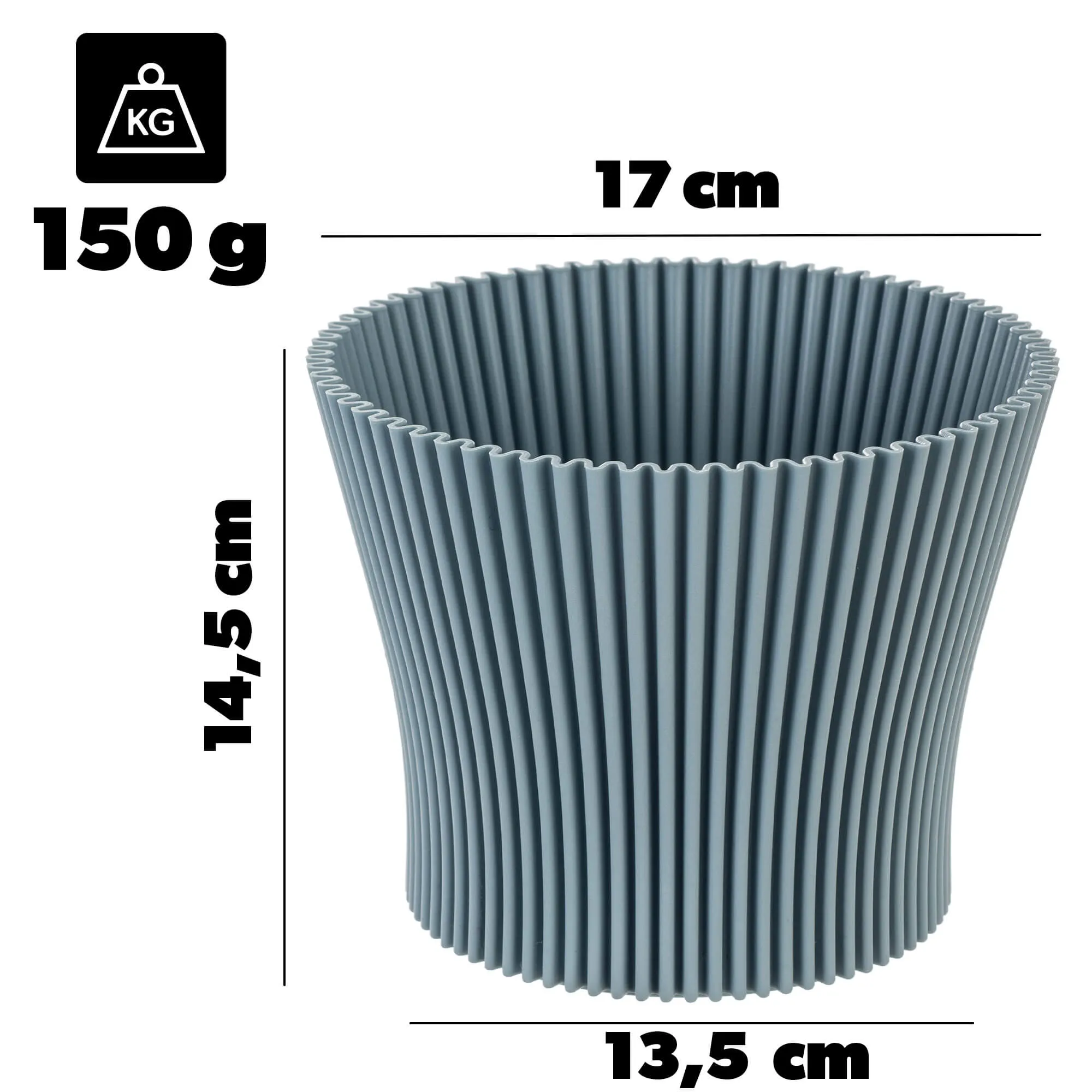 Estrela gėlių vazonas 17 cm mėlynas