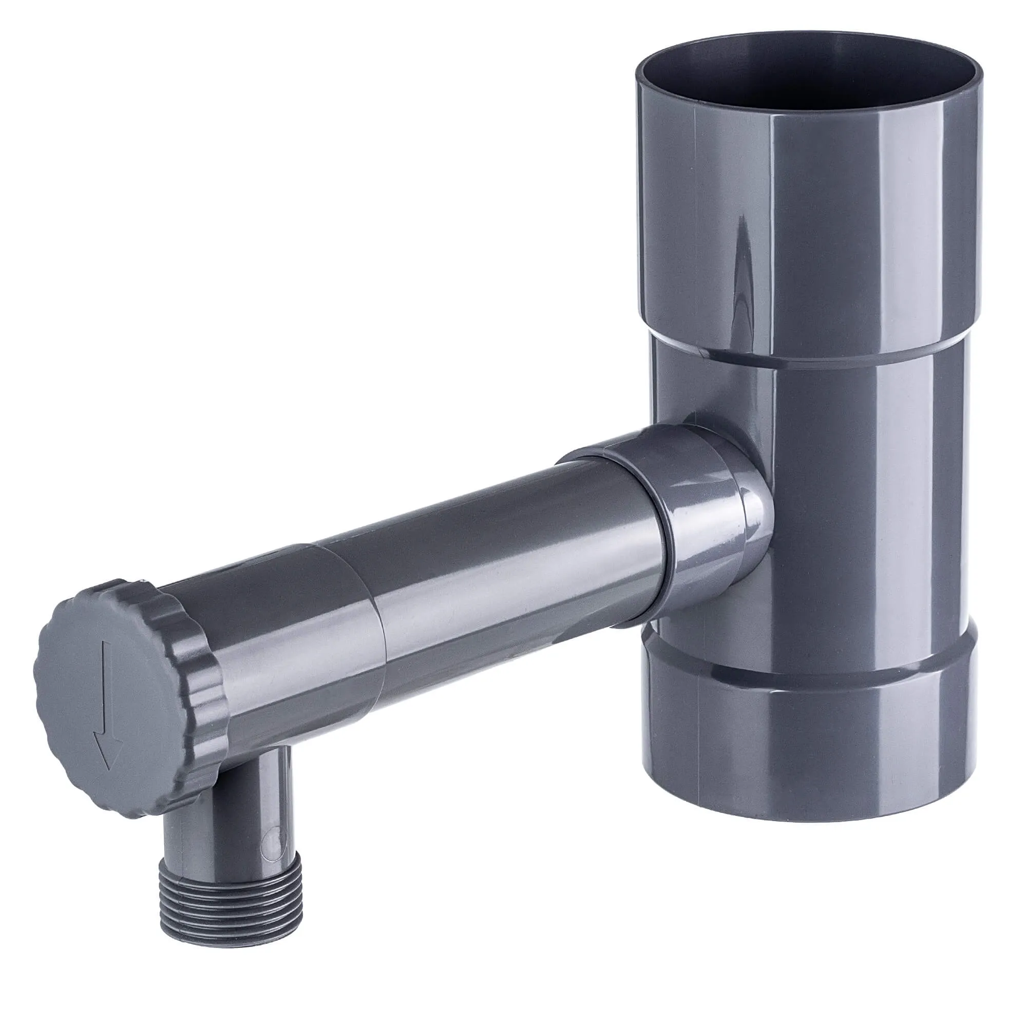 Nancras lietaus vandens kolektorius su vožtuvu, 80 mm, pilkas