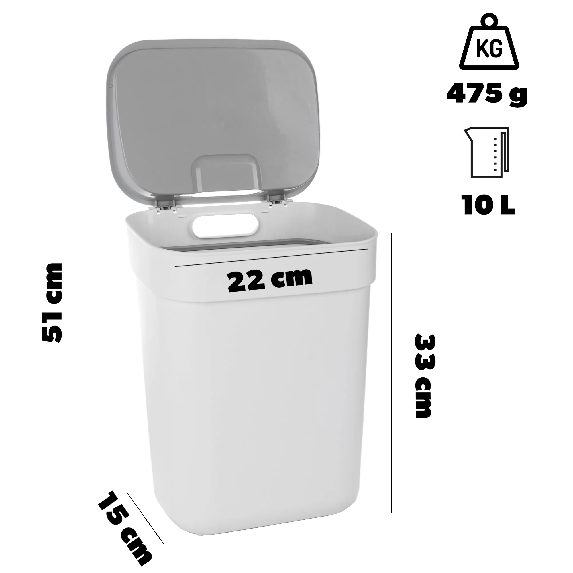 Curver 10 l talpos atliekų rūšiavimo šiukšliadėžė, balta
