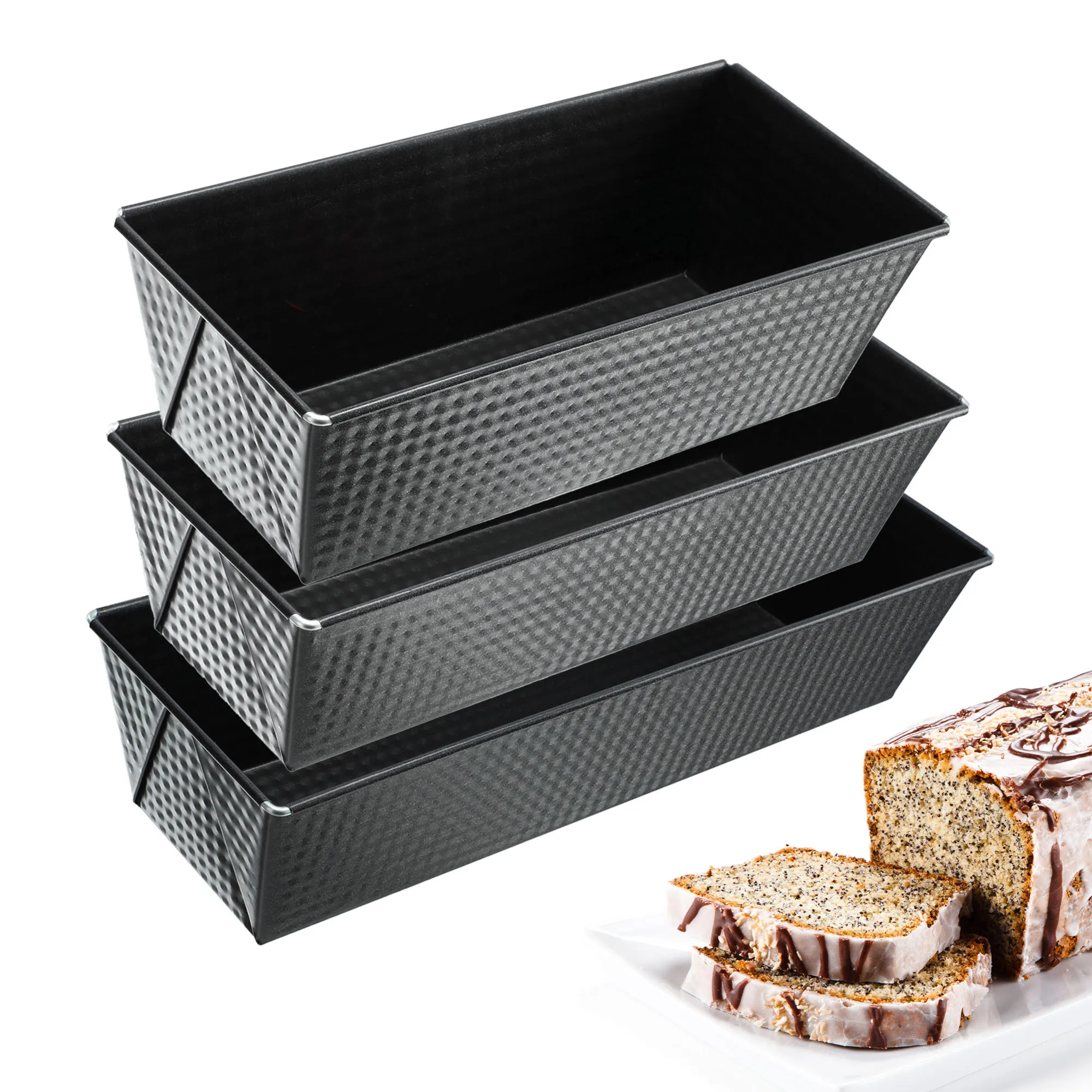 Voko formos kepimui 25 + 30 + 35 cm, juodos