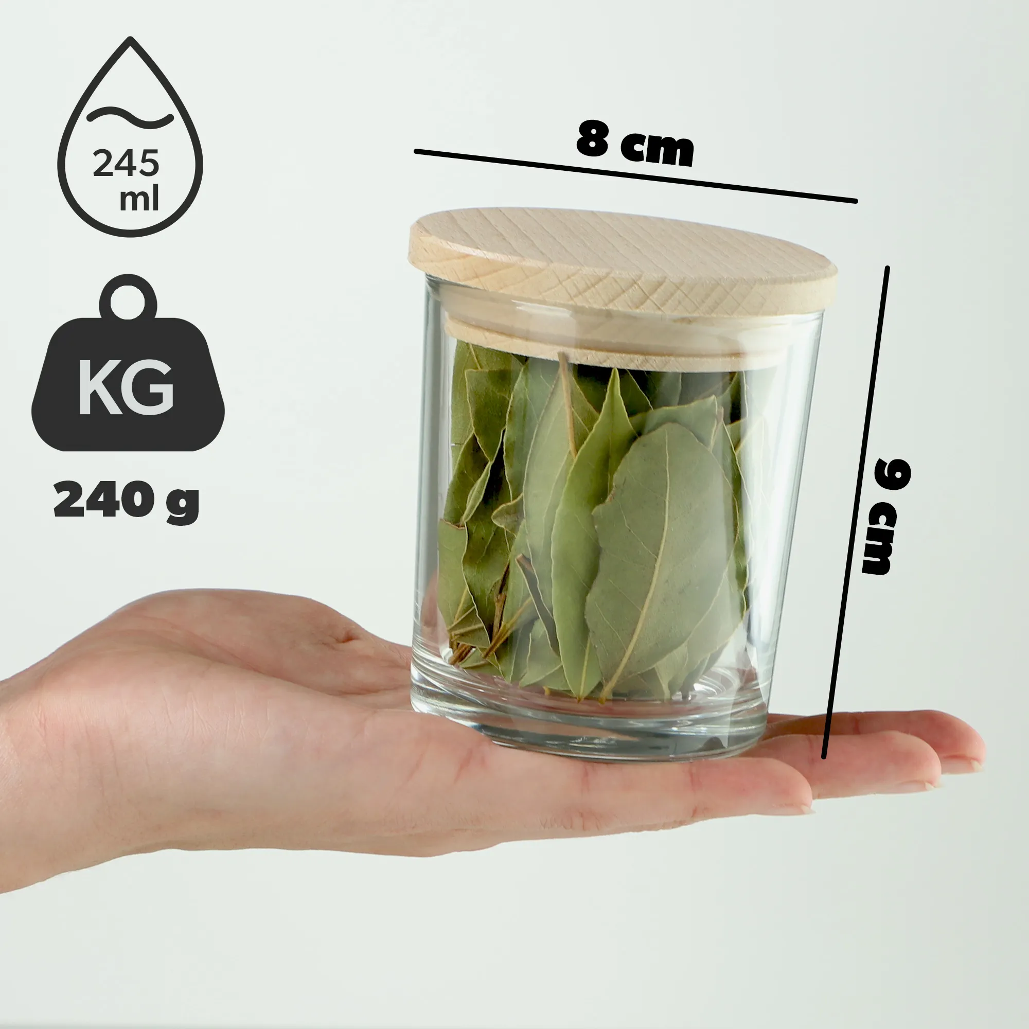 Stiklinis indelis prieskoniams, 245 ml, 6 vnt.