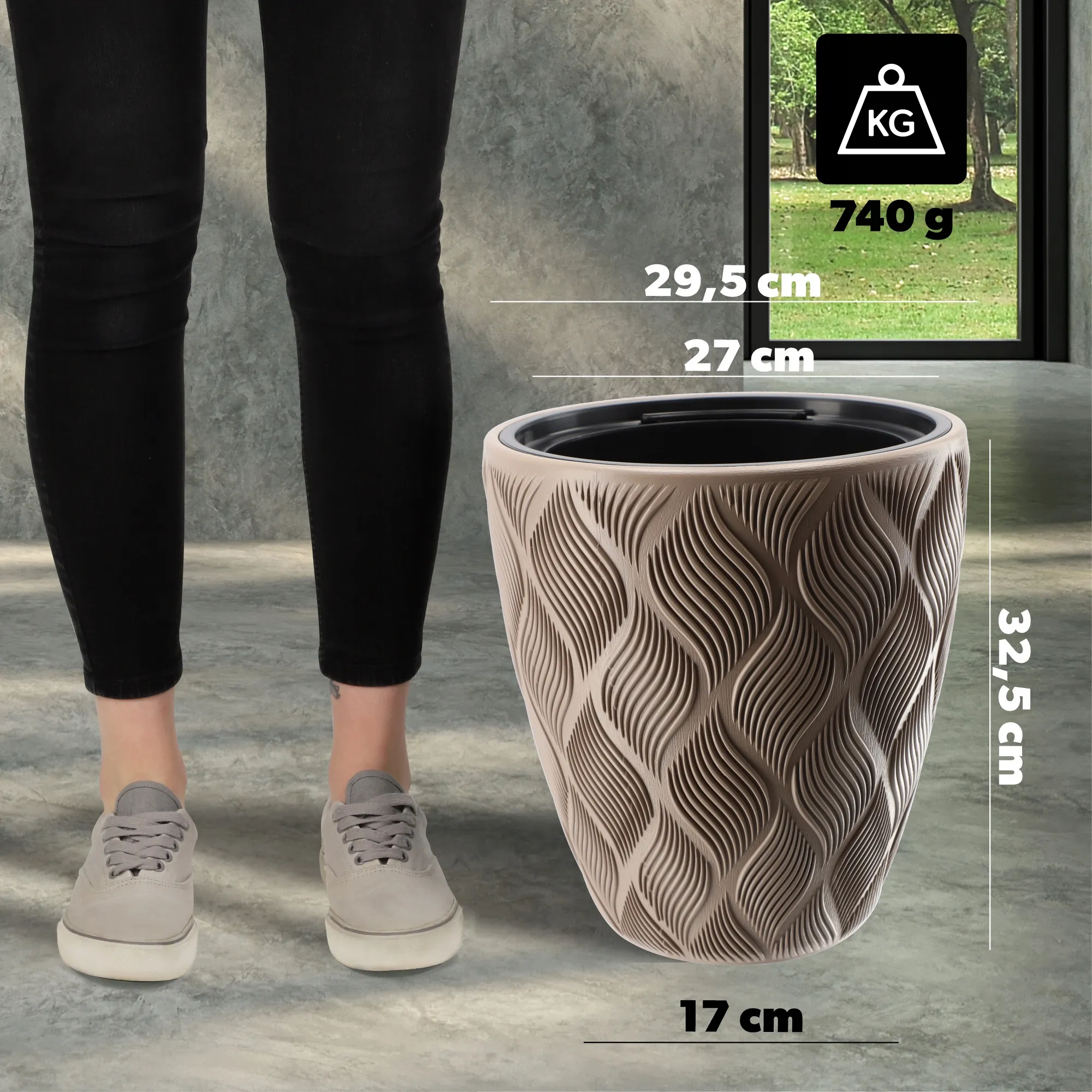 Jesi gėlių vazonas su įdėklu 30 cm