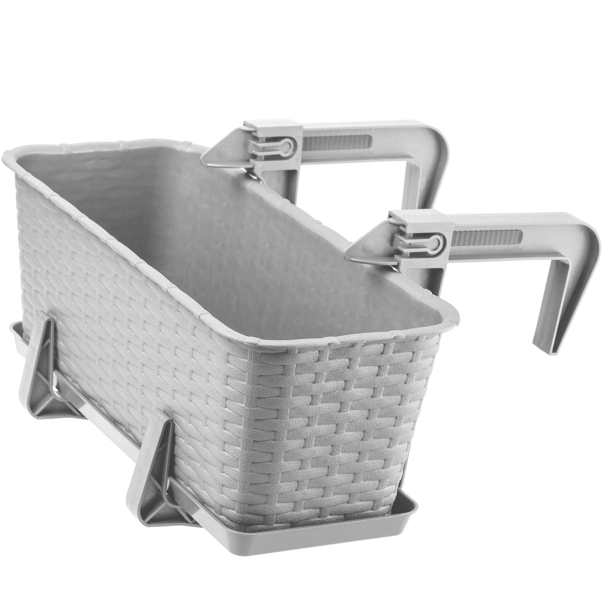 Rotango vazonas su lėkštute Frette 40 cm + 2 rankenos