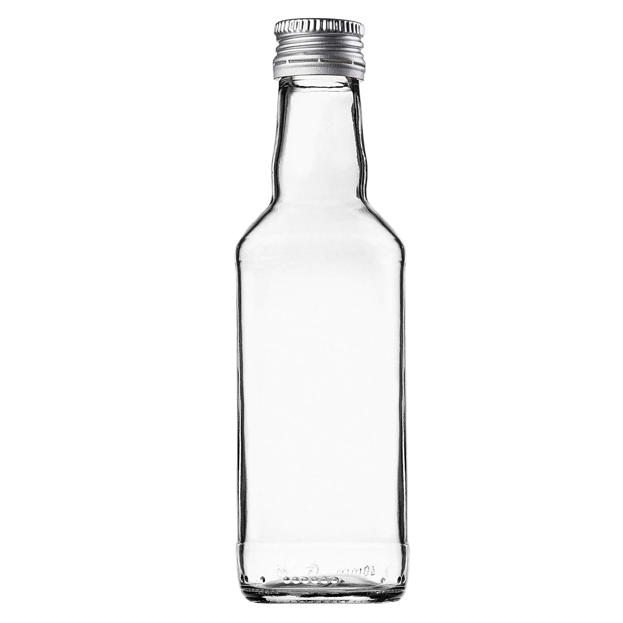 Monopol stikliniai buteliukai 200 ml su sidabriniu dangteliu, 100 vnt.
