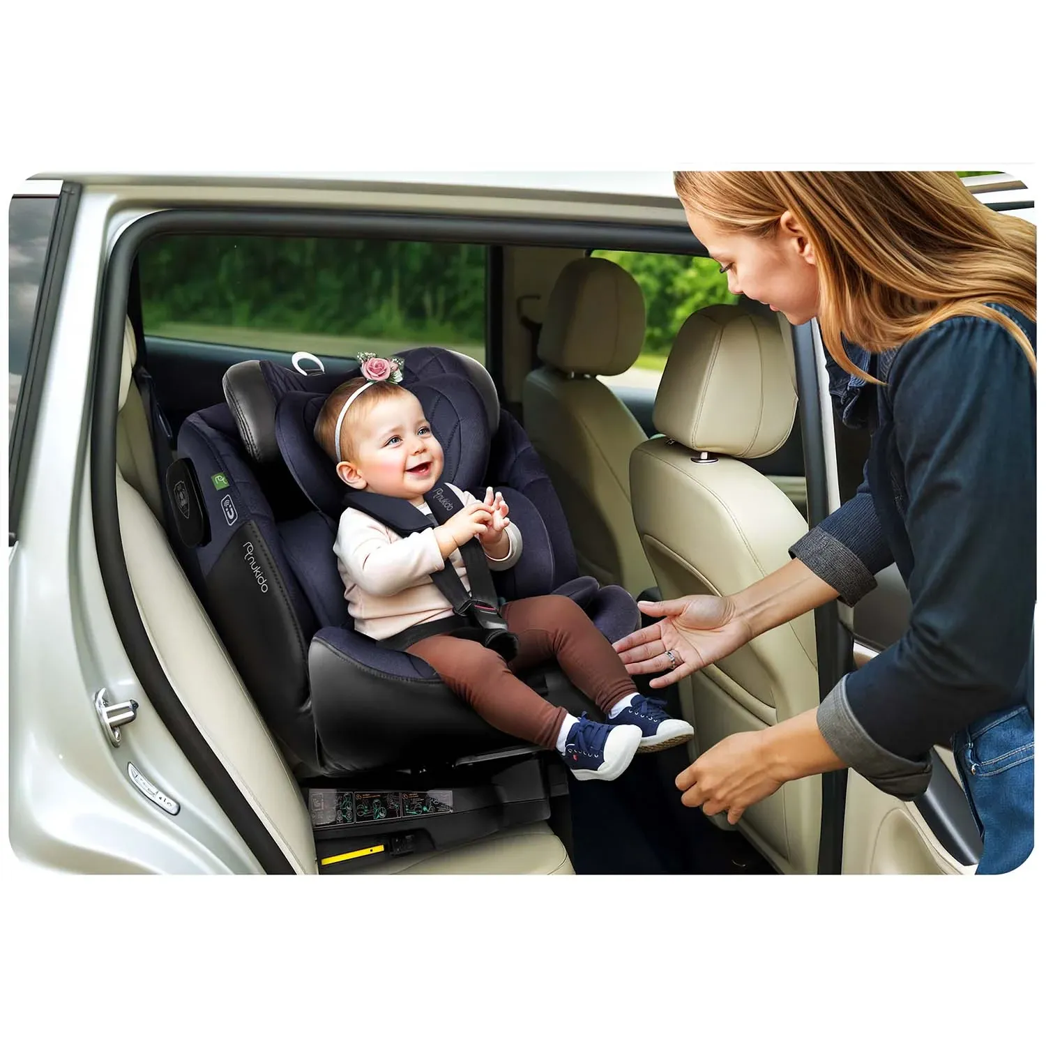 „Nukido Aero Line“ automobilinė kėdutė, juoda/tamsiai mėlyna, 0-36 kg, ISOFIX - nuotrauka 1