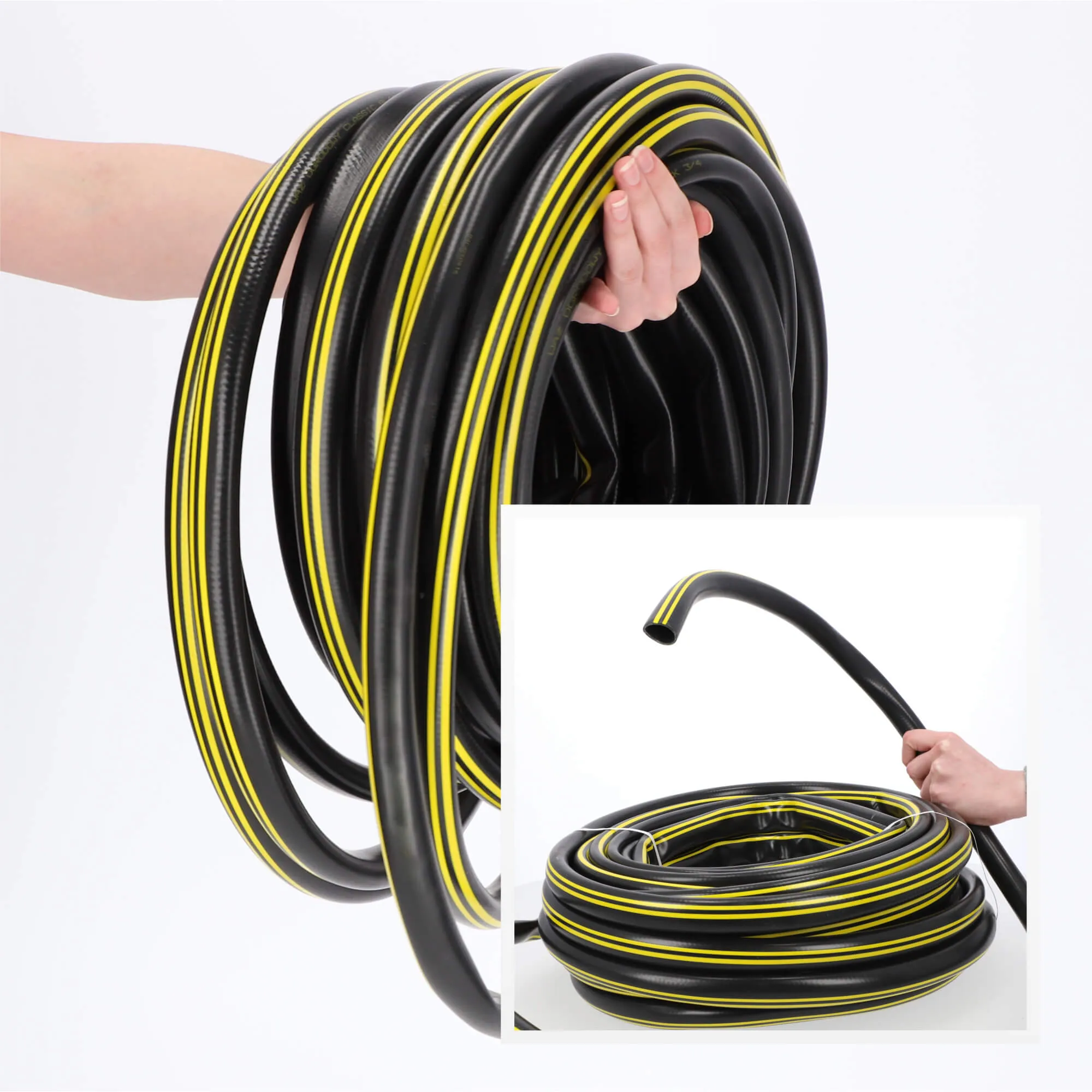 20 m 3/4 colio sodo žarna, juoda ir geltona