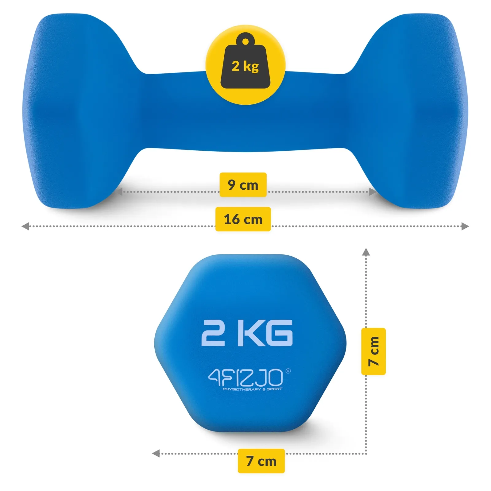 Ketaus hanteliai pratimams Classic 2 x 2 kg