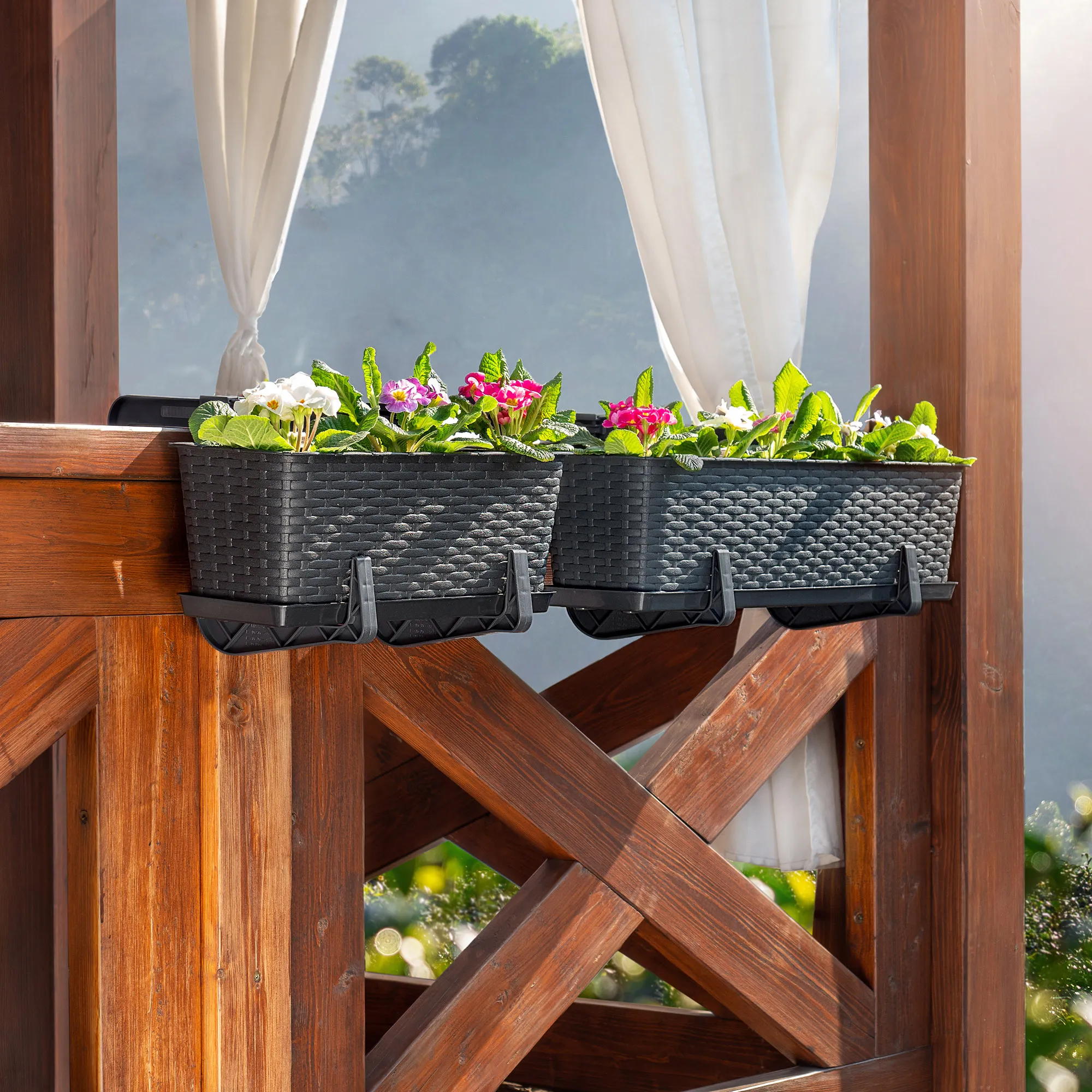 Balkoninis gėlių vazonas su rankenomis Frette 60 x 17 cm