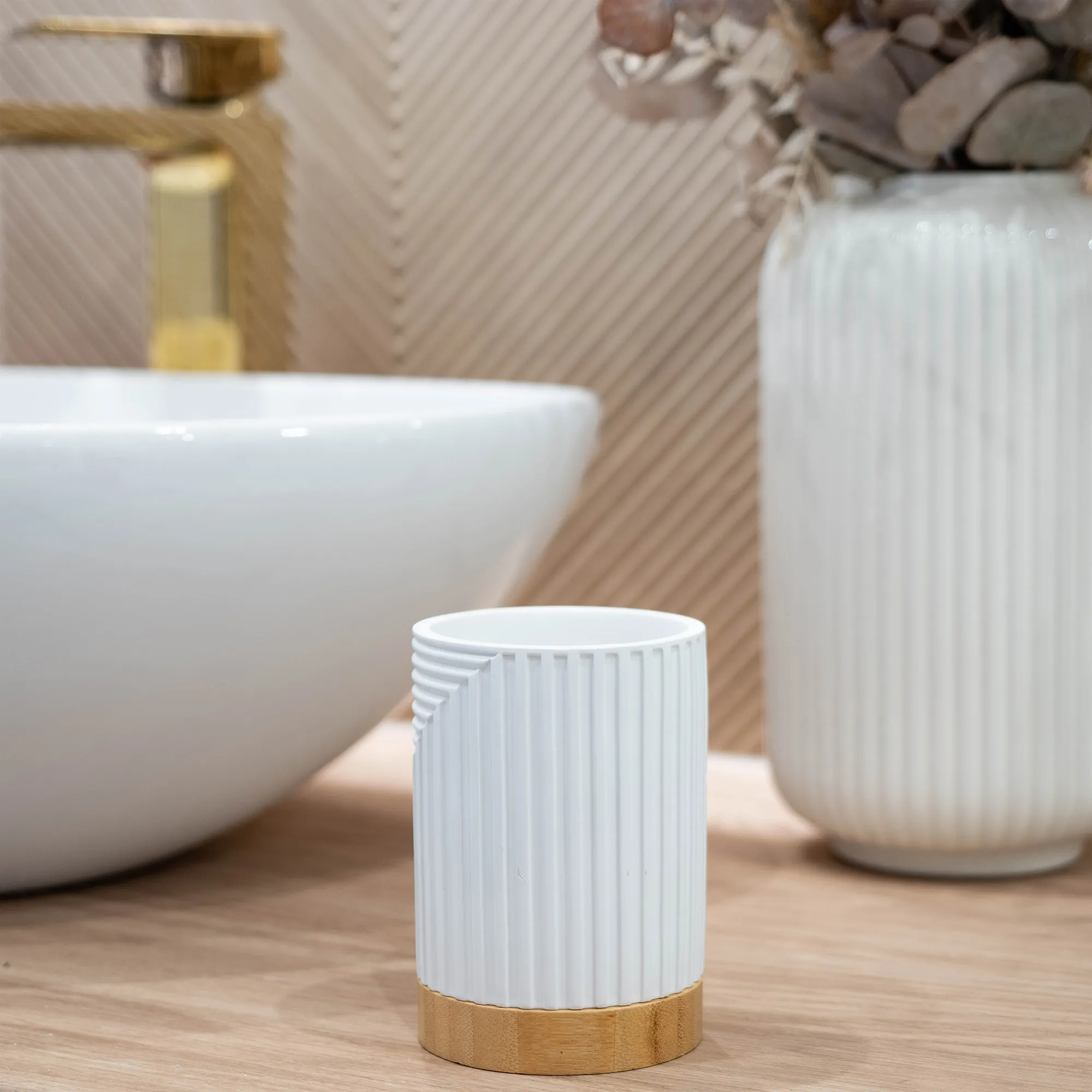 Lunel apvalus vonios puodelis, baltas