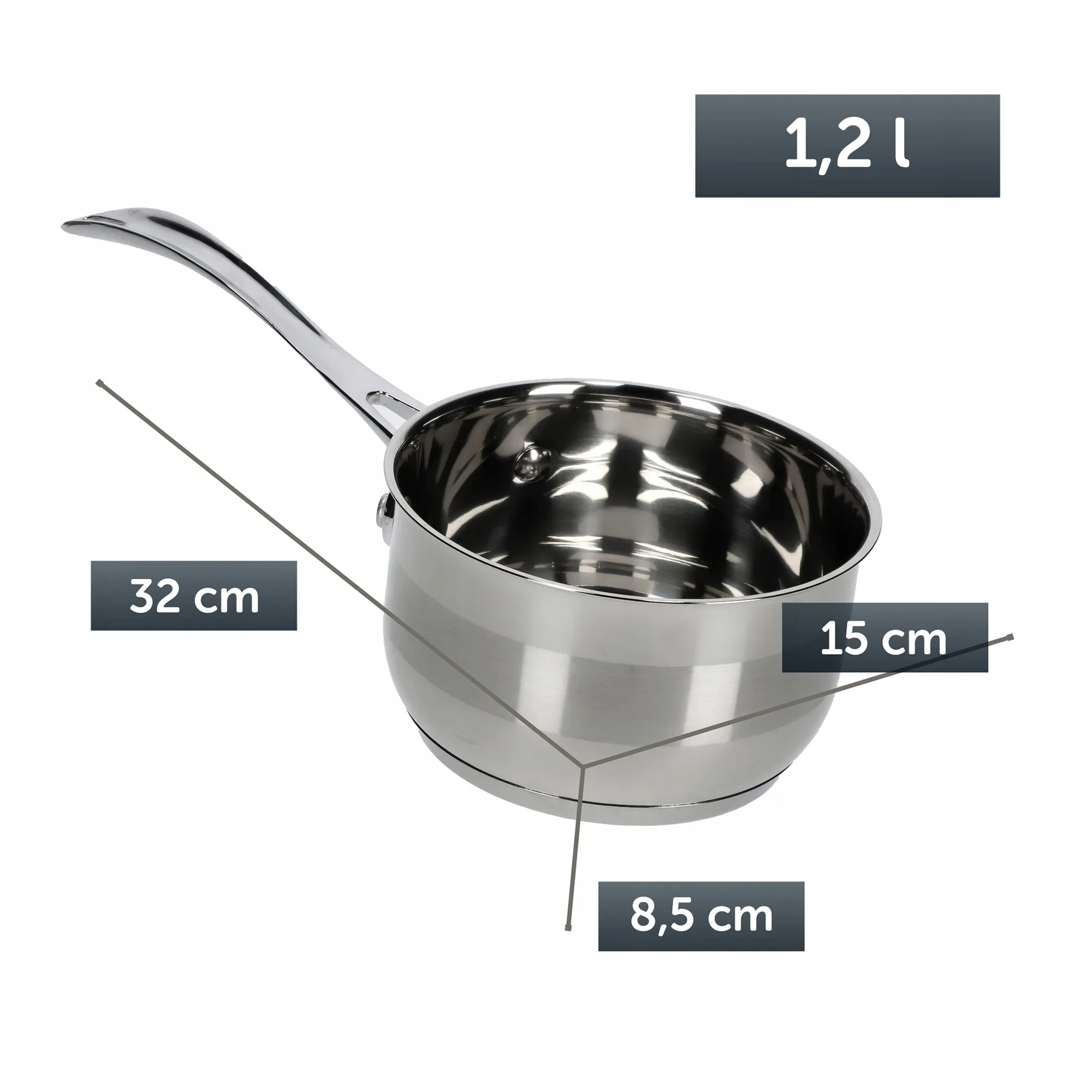 Berme puodas su rankena, 32 x 15 cm, plienas