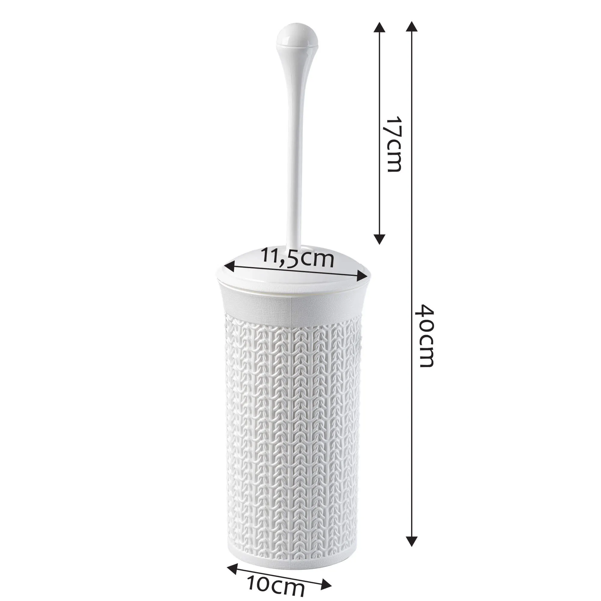 Linxe tualetinis šepetys su indu, 40 cm, baltas
