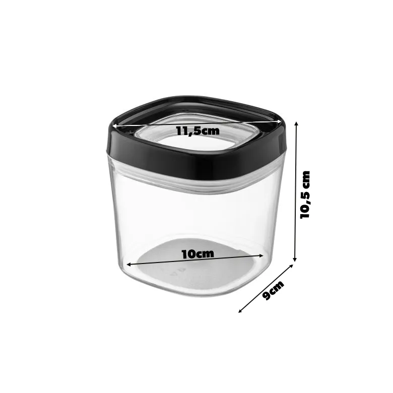 Duna kvadratinis indas 600 ml, juodas