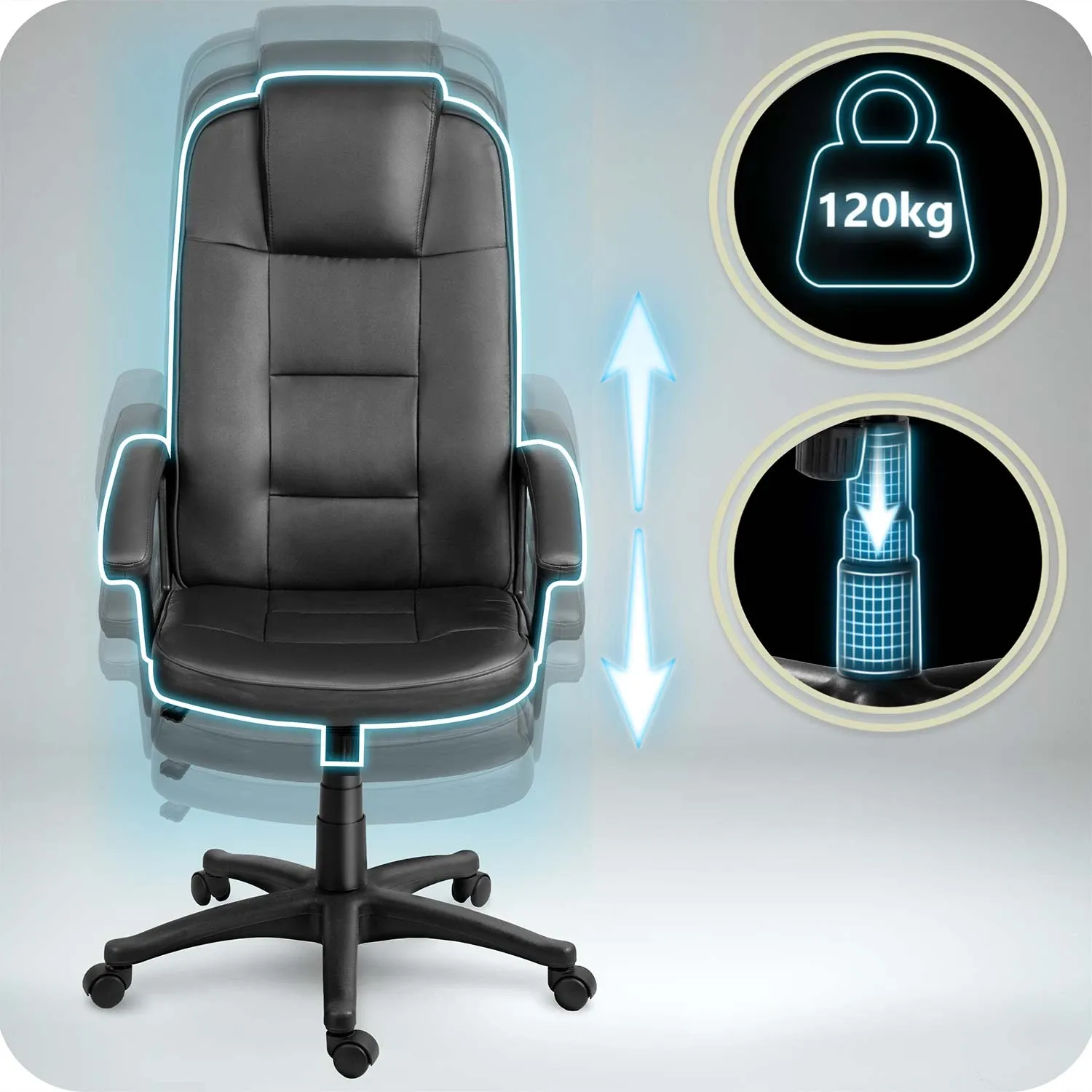 Sofotel pasukama biuro kėdė, juoda - nuotrauka 1