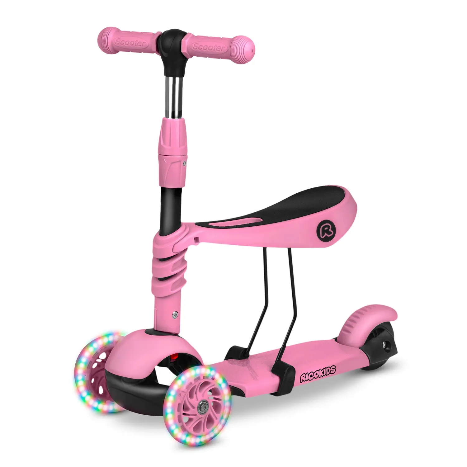 „Ricokids Todi“ triratis paspirtukas – rožinis - nuotrauka 1