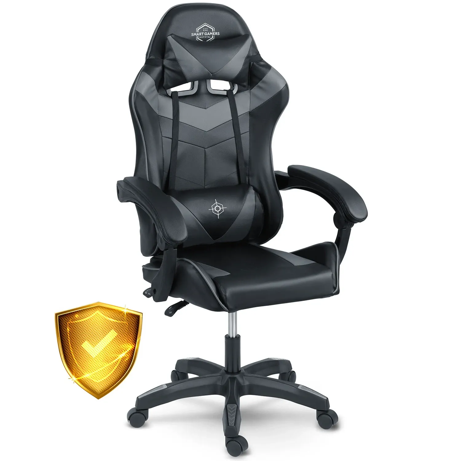 Sofotel Draknor žaidimų kėdė, juoda ir pilka - nuotrauka 1