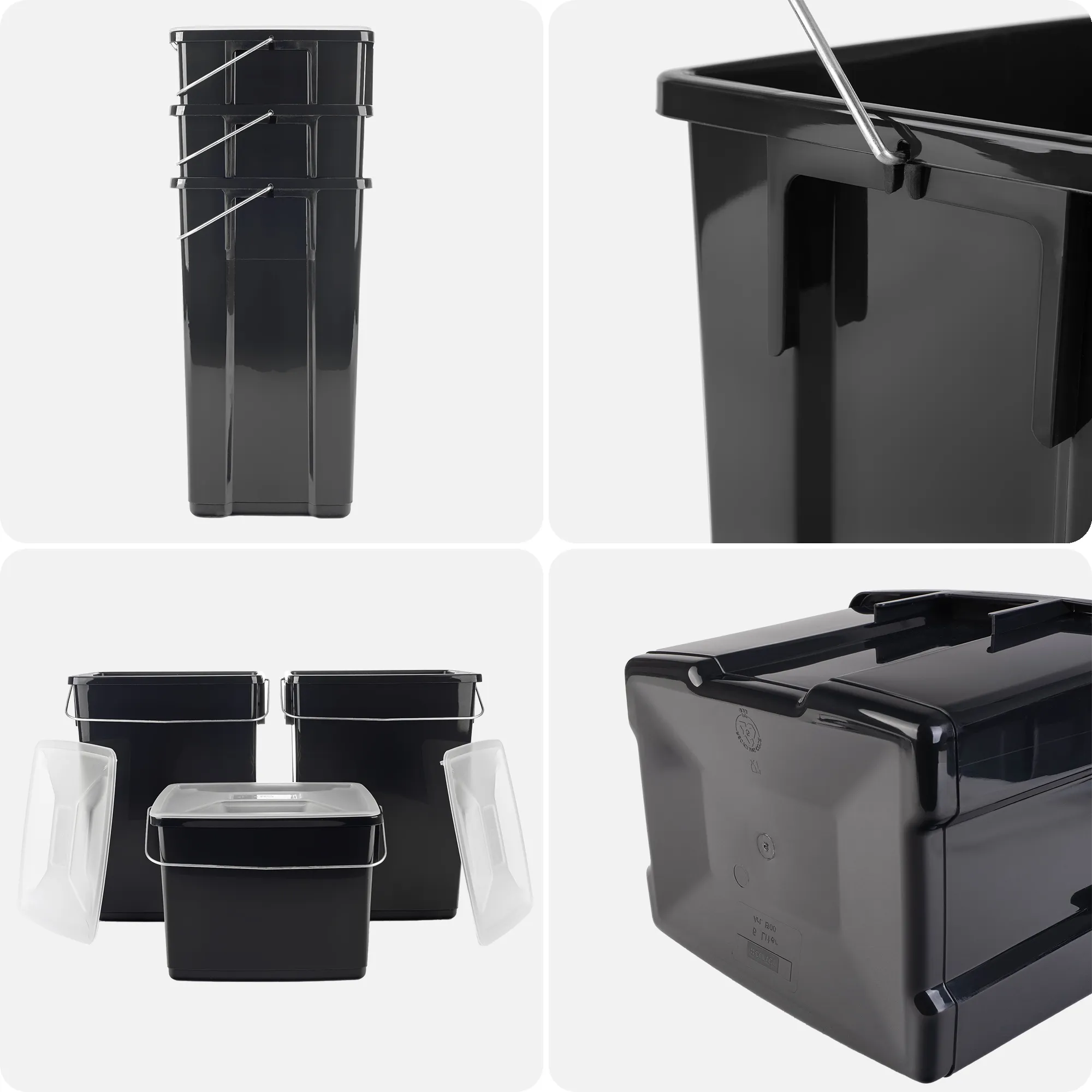 Curver atliekų rūšiavimo konteineriai 2 x 10 l + 6 l, juodi