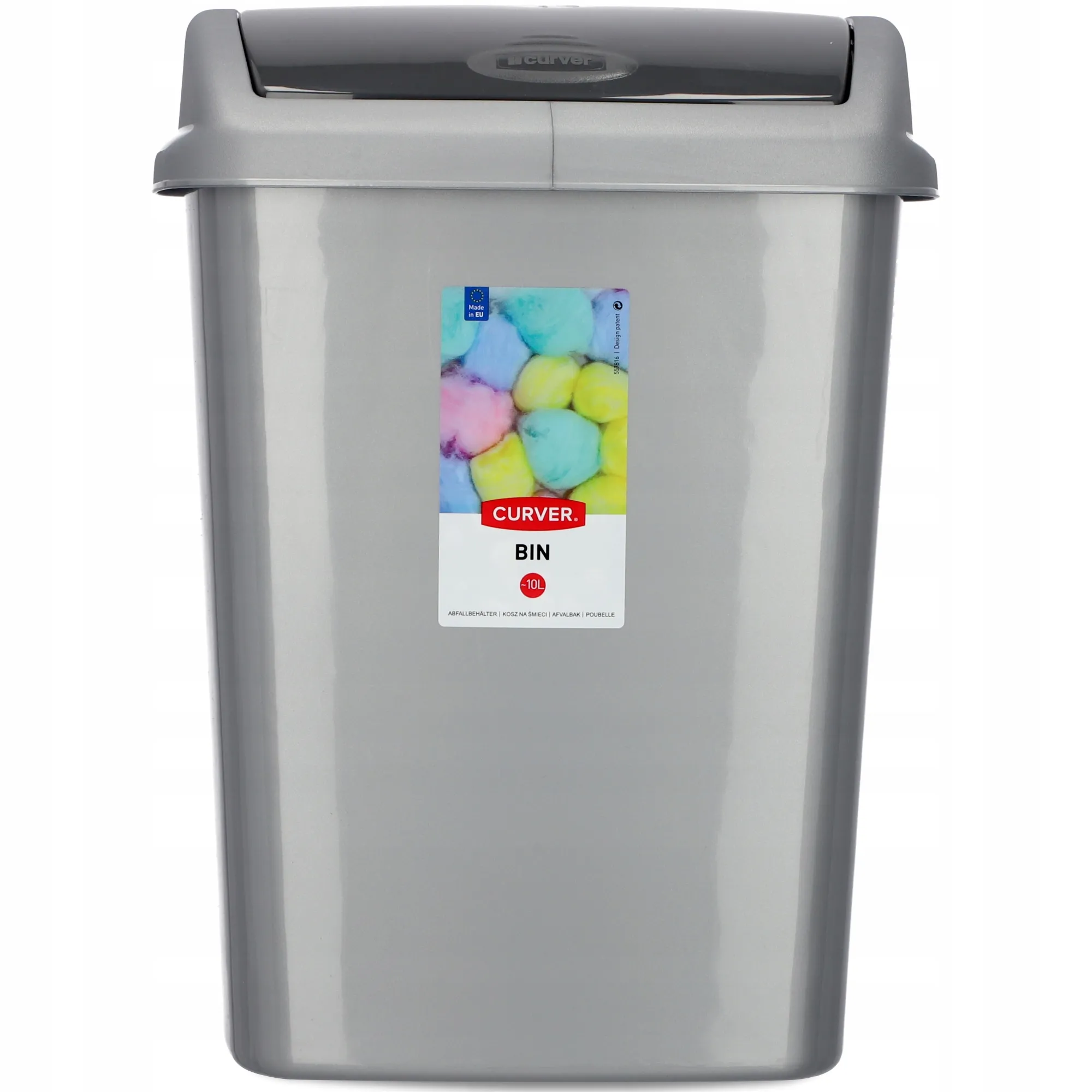 Curver Dominik 10L pakreipiama šiukšlių dėžė, grafitas