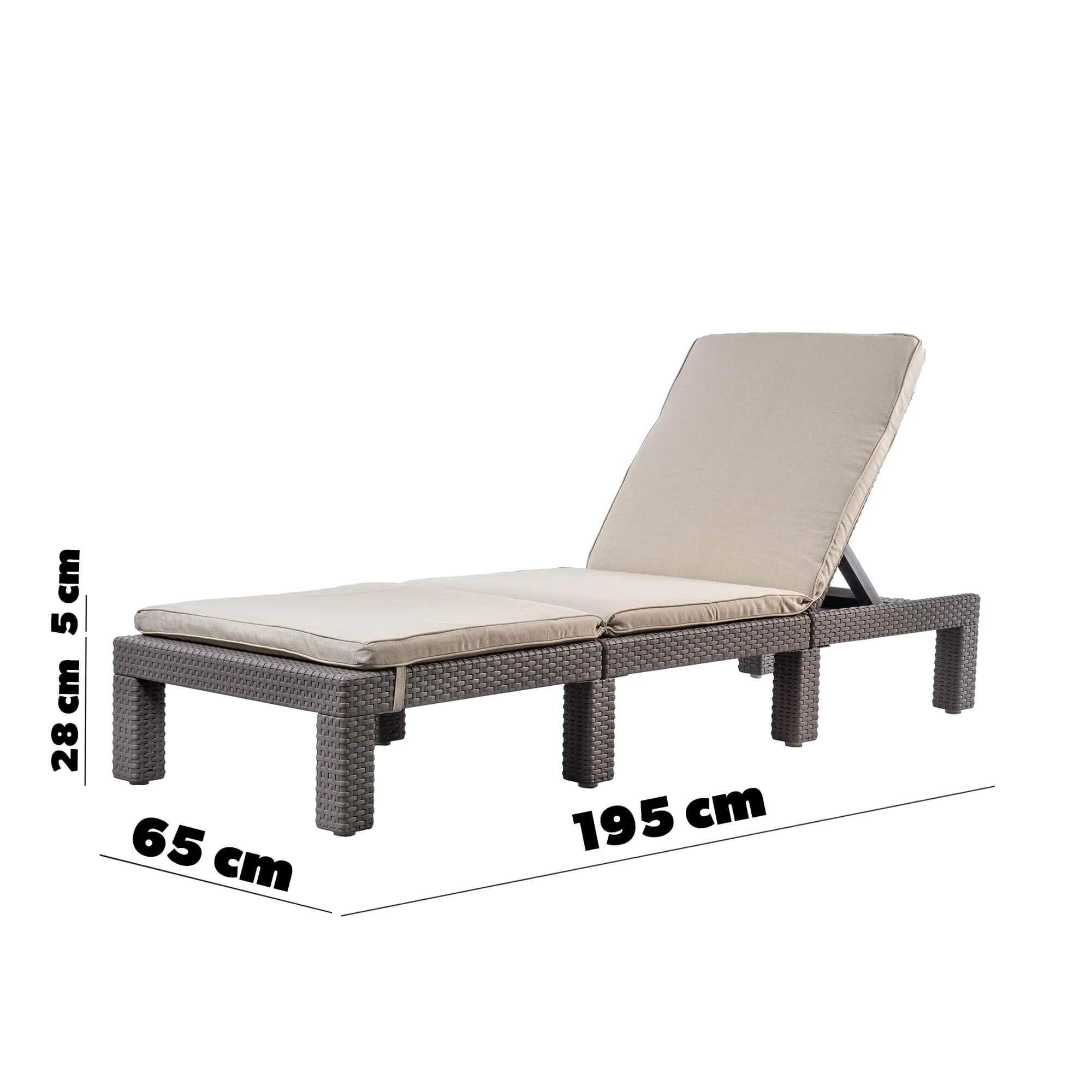 Keter Daytona Deluxe sodo gultas 65 x 195 cm, smėlio spalvos
