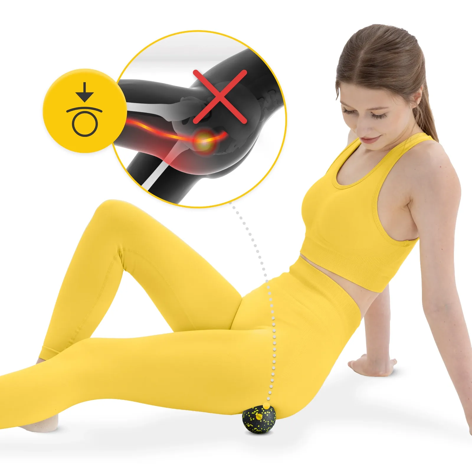 EPP masažo kamuoliukas 8 cm geltonas