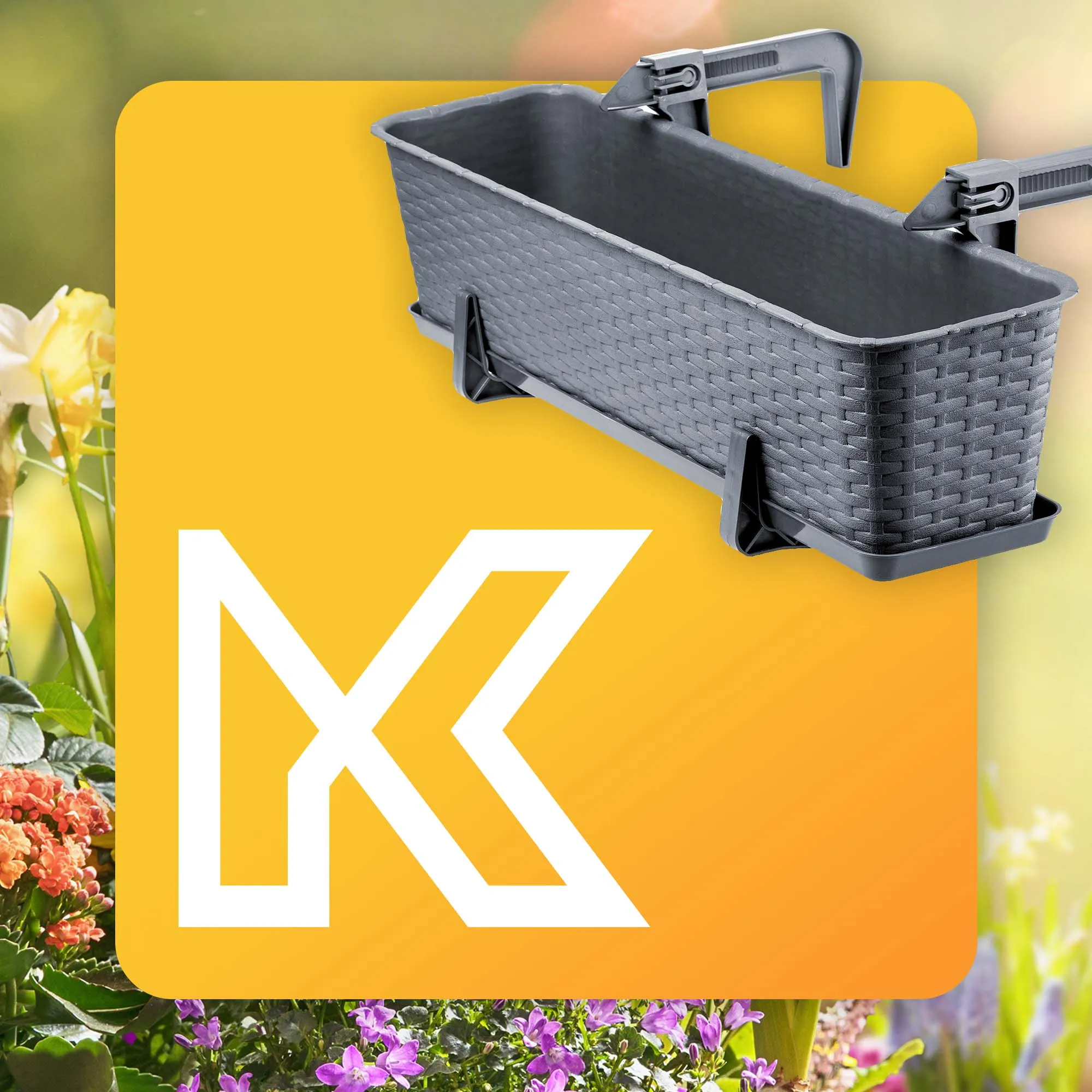 Balkono dėžė su rankenomis Castro grafito spalvos 60cm