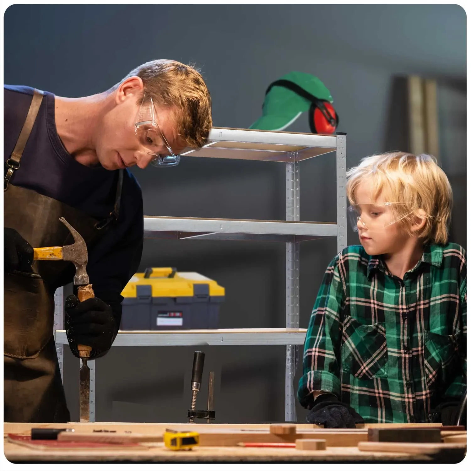 Metalinė lentyna daiktams laikyti 150 x 75 x 30 cm Humberg 4840 - nuotrauka 1