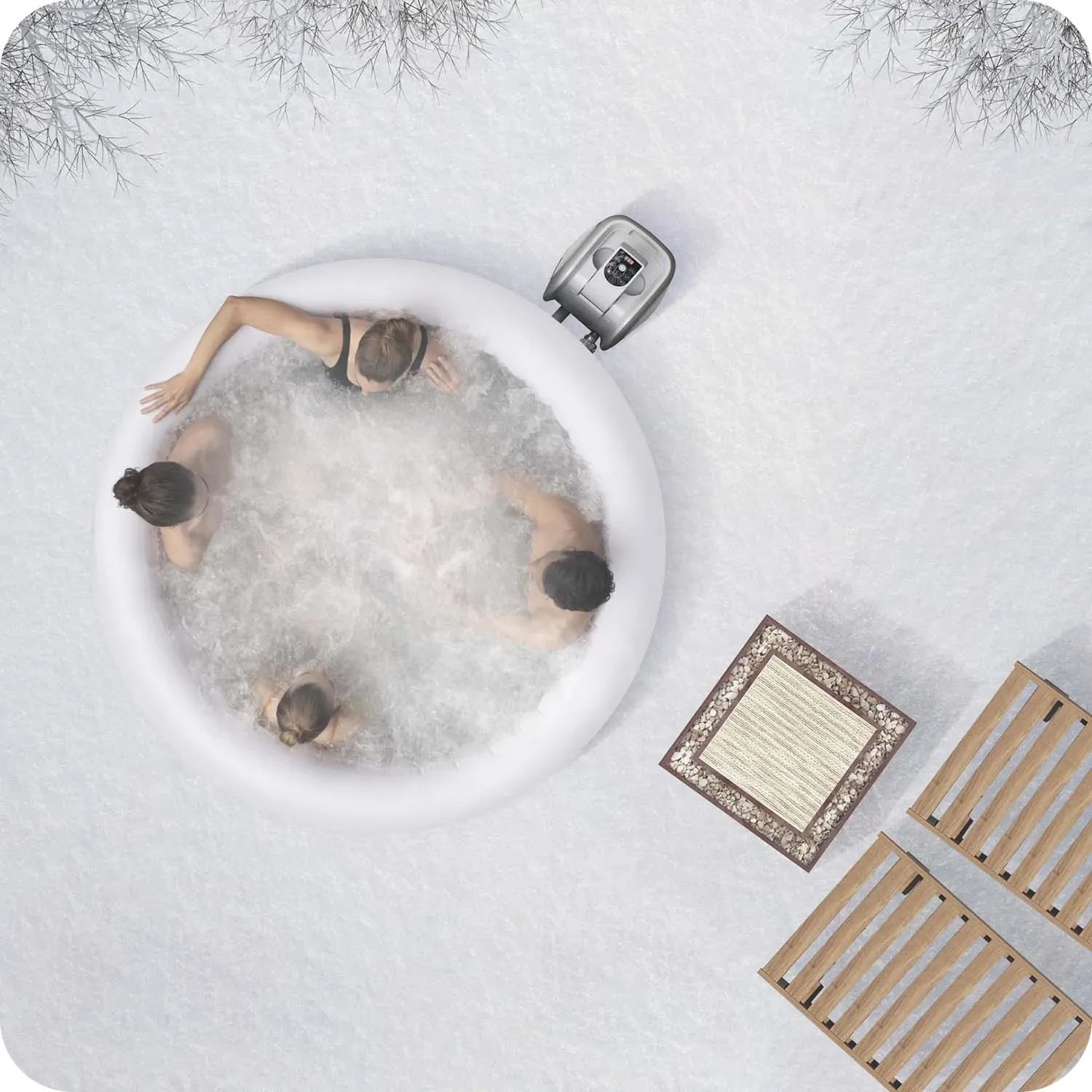 Pripučiama SPA vonia „Lay-Z Madrid“, skirta 4 asmenims, „Bestway“, 60055 - nuotrauka 1