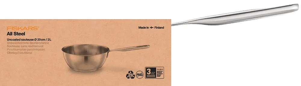Fiskars 1064748 plieninis puodas/keptuvė 2 l