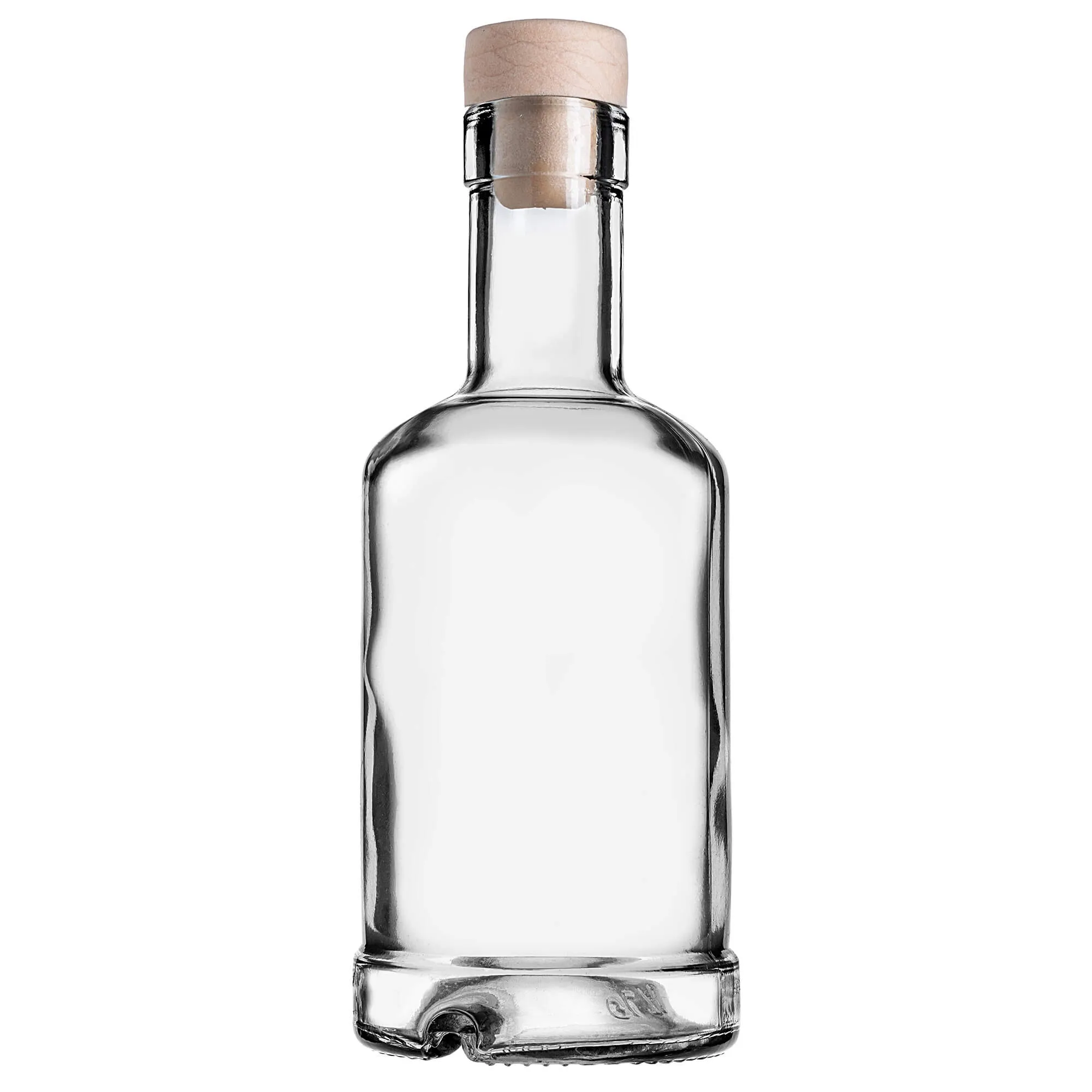 Tadek stiklinis alkoholio butelis 250 ml su sintetiniu kamščiu 1 vnt.
