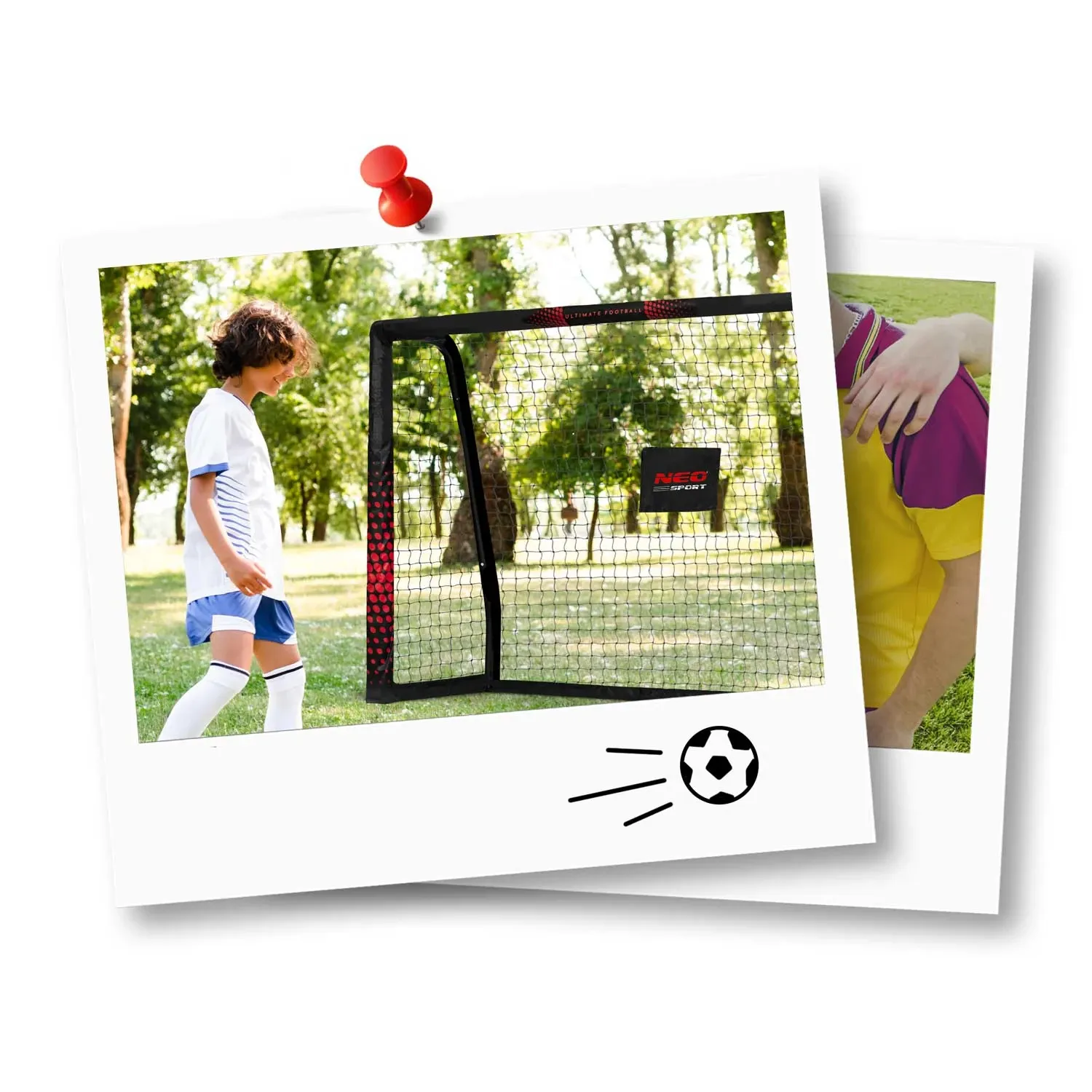 Futbolo vartai 180 x 120 x 60 cm NS-463 juodi ir raudoni - nuotrauka 1