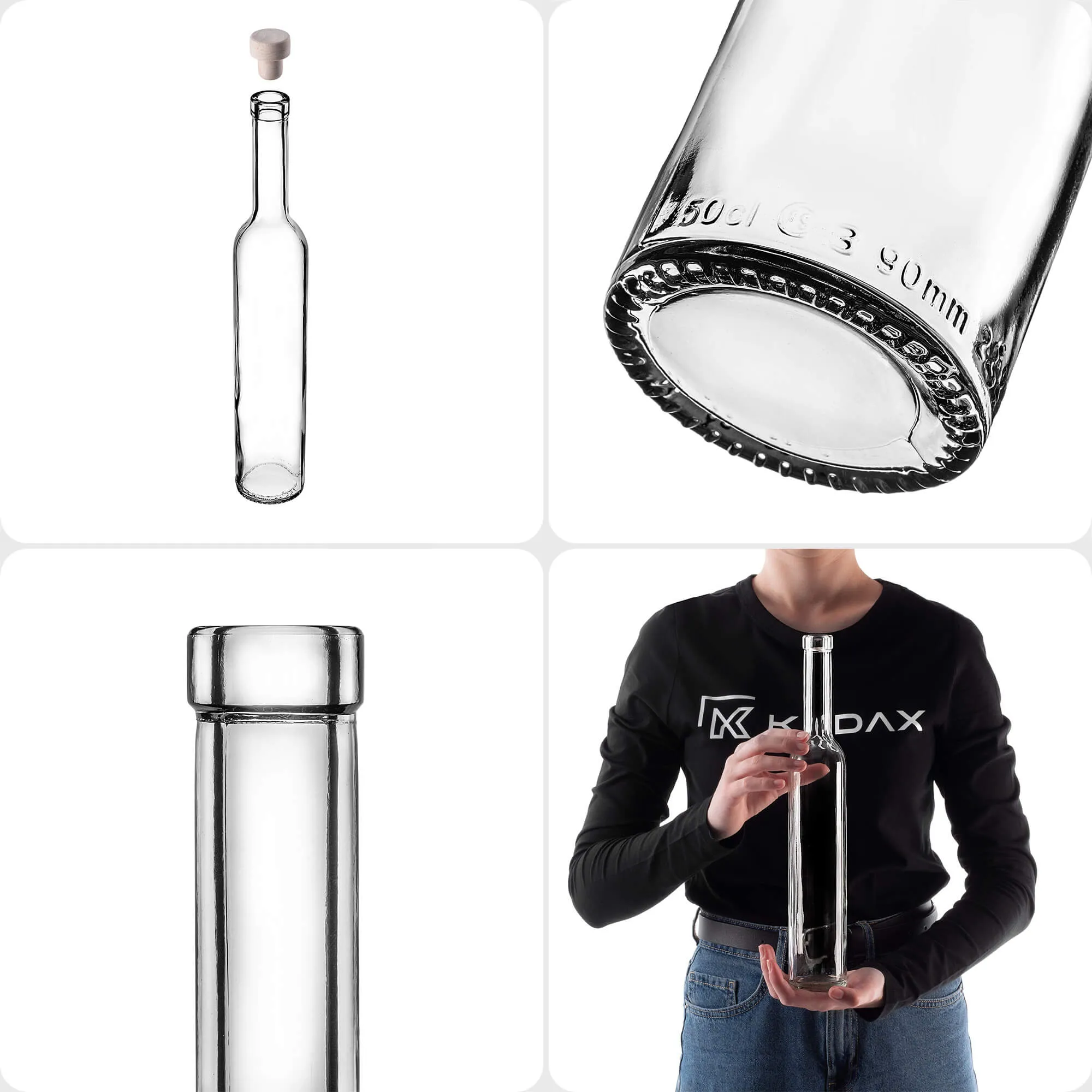 Turcio butelis su kamščiu 0,5 l su 19 mm kamščiu