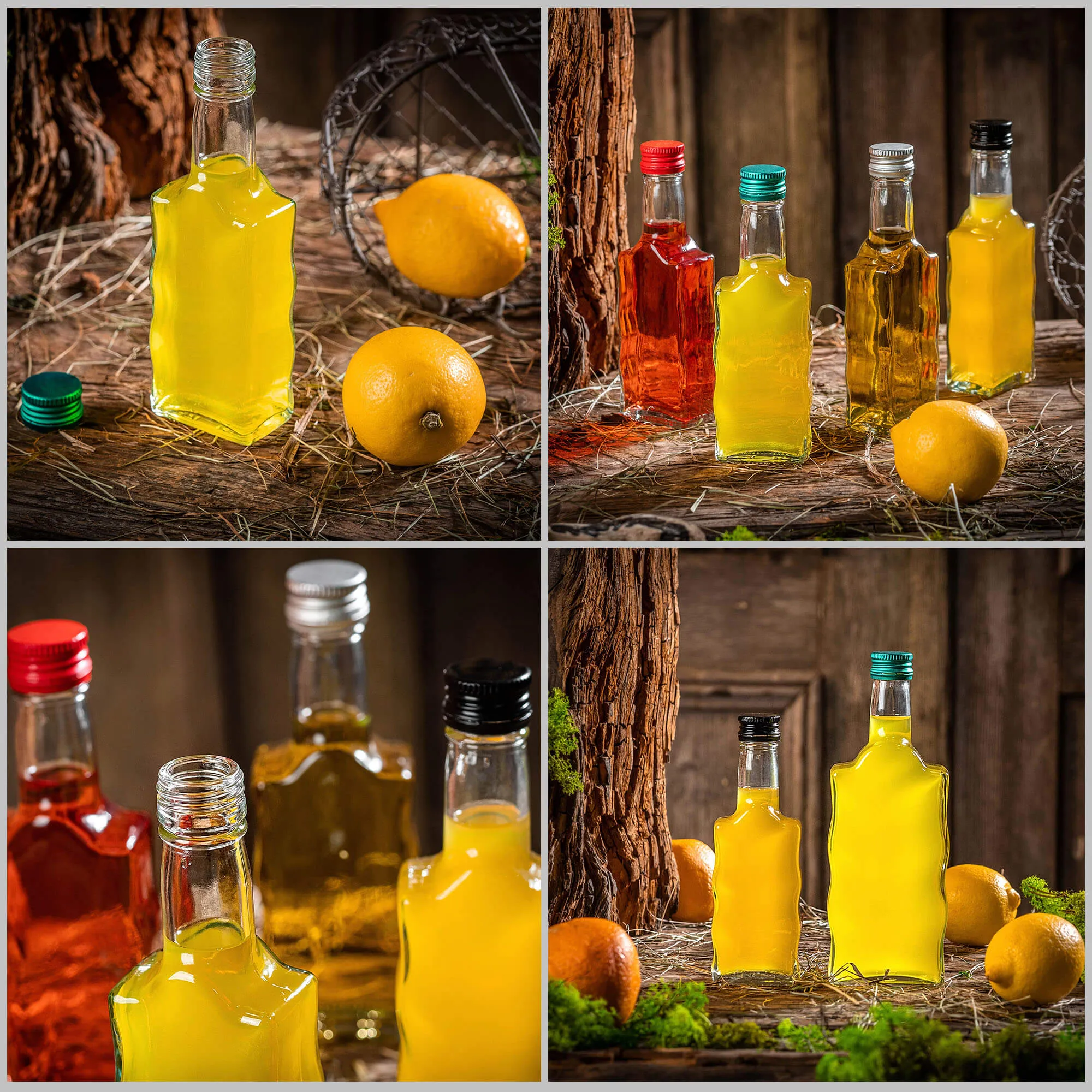 Stiklinis buteliukas tinktūrai „Fala“ 200 ml su sidabriniu dangteliu 1 vnt.