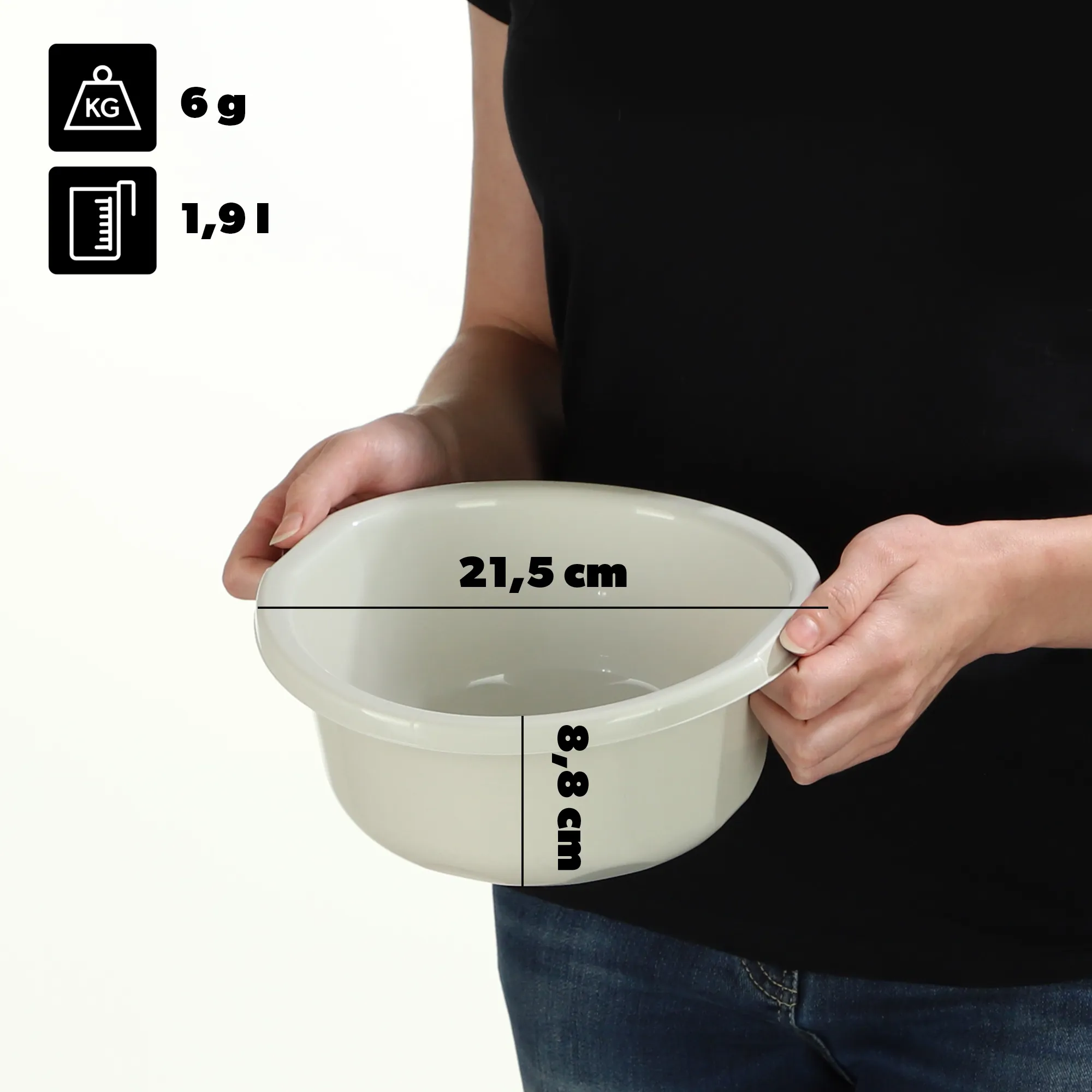 Lari 1,9 l vonios dubuo su rankenomis, baltas