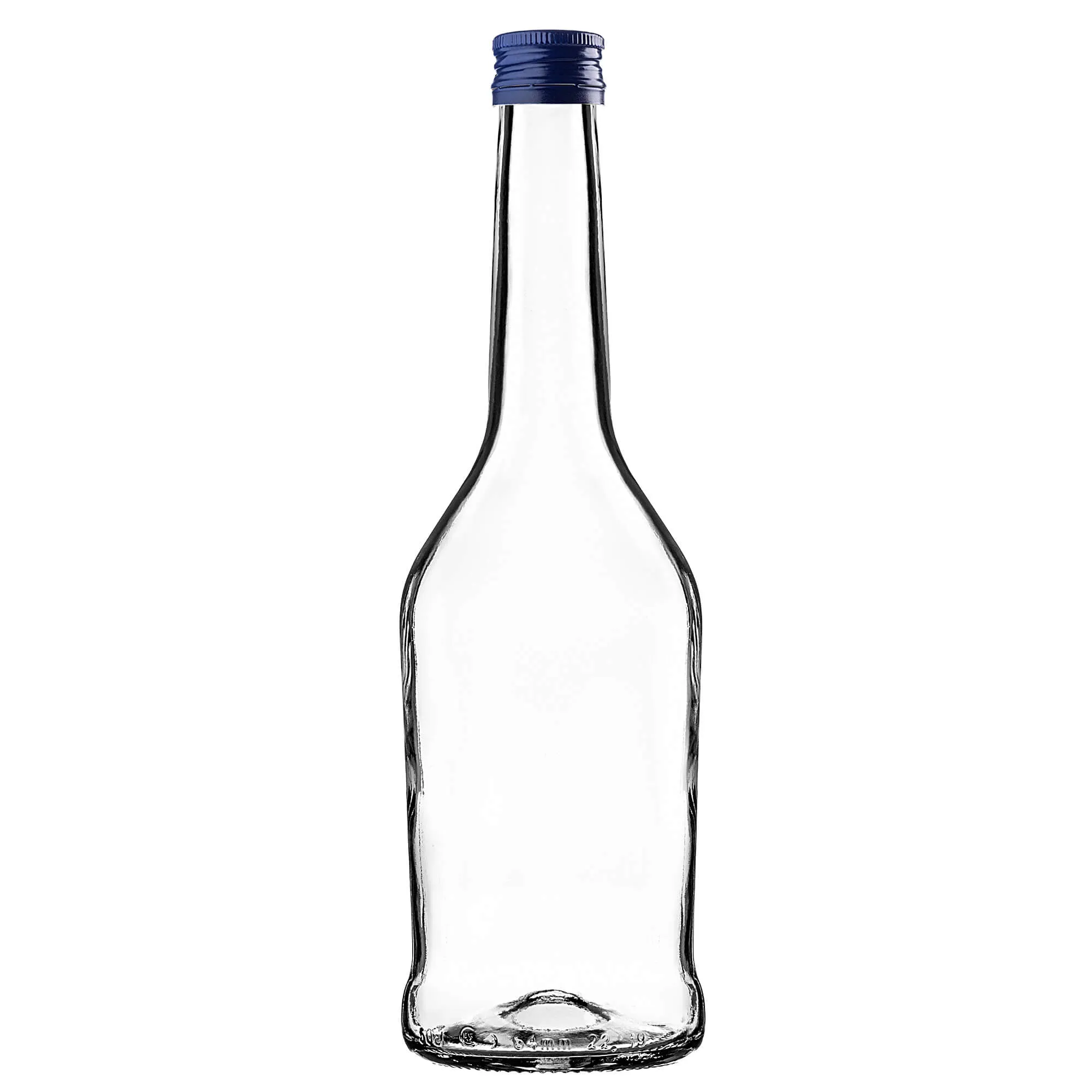 Stiklinis buteliukas Luarė tinktūrai 500 ml su tamsiai mėlynu dangteliu 5 vnt.