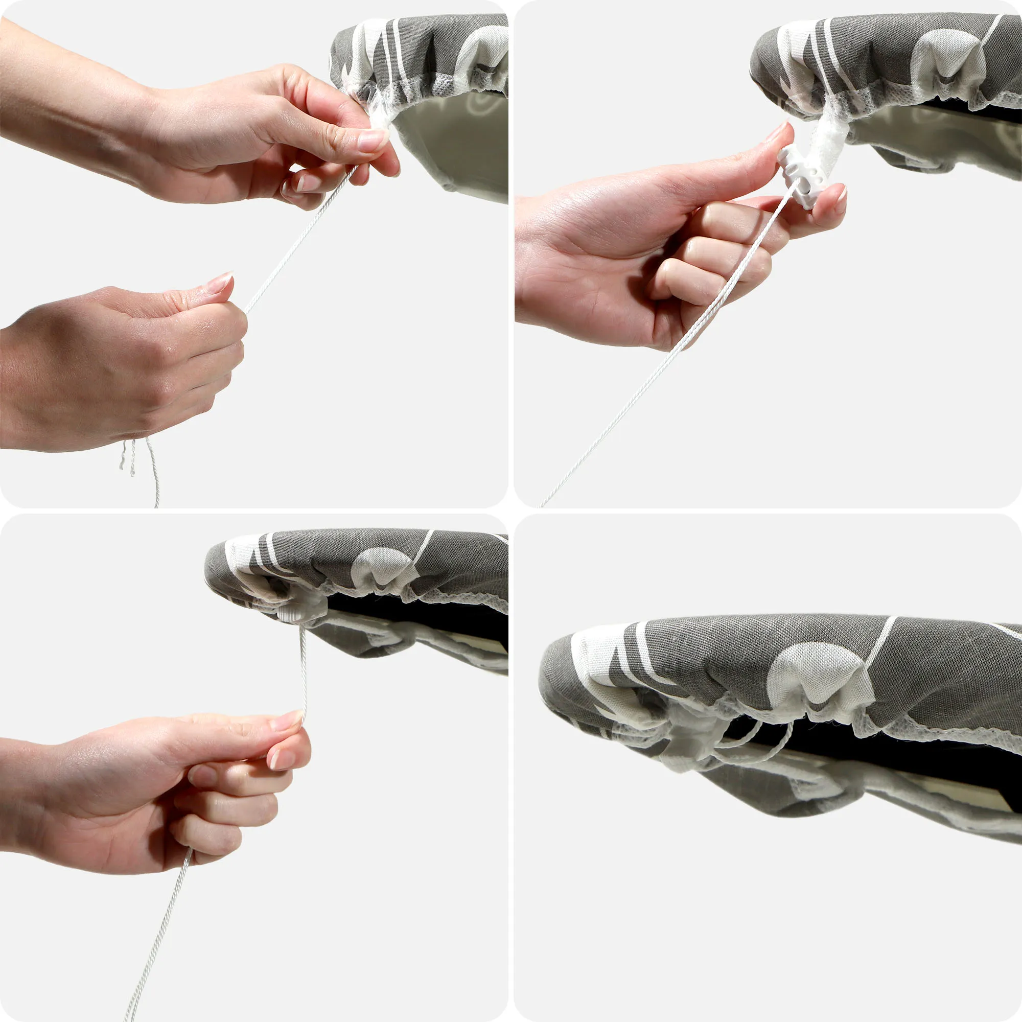 „Tena“ lyginimo lentos užvalkalas, tamprus, 148 x 52 cm, pilkas