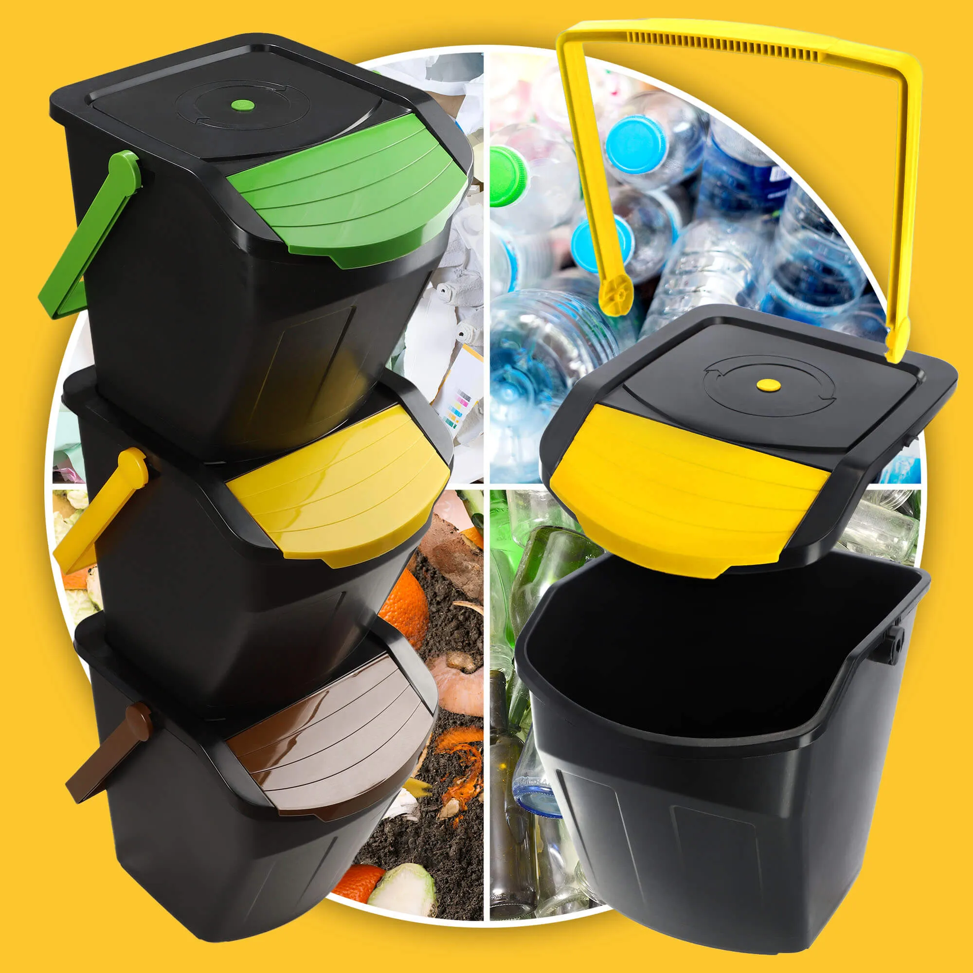 Loras 25 l šiukšliadėžės su rankena, 3 vnt.