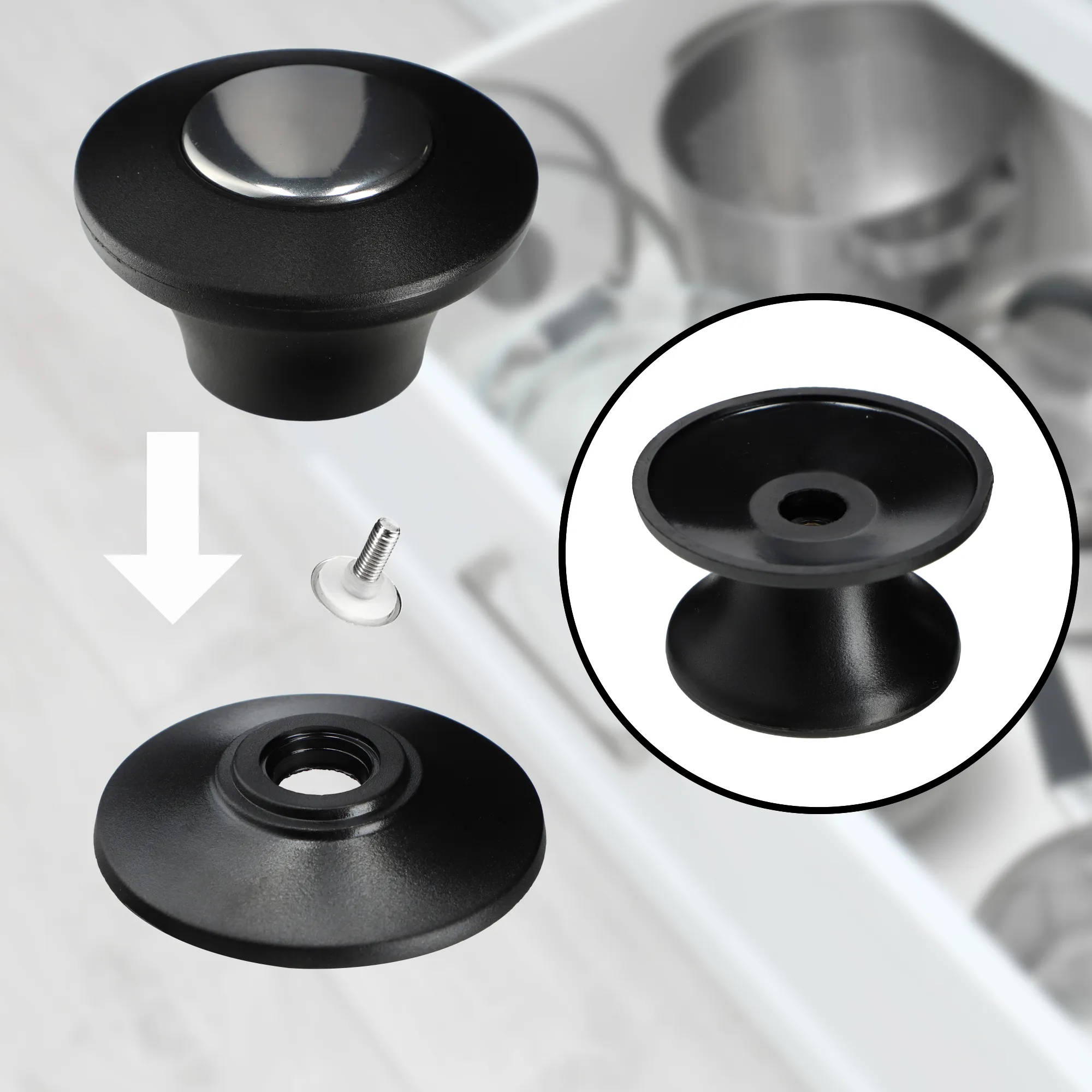 Barletta 22 cm orkaitėje atsparus dangtis su juoda rankena