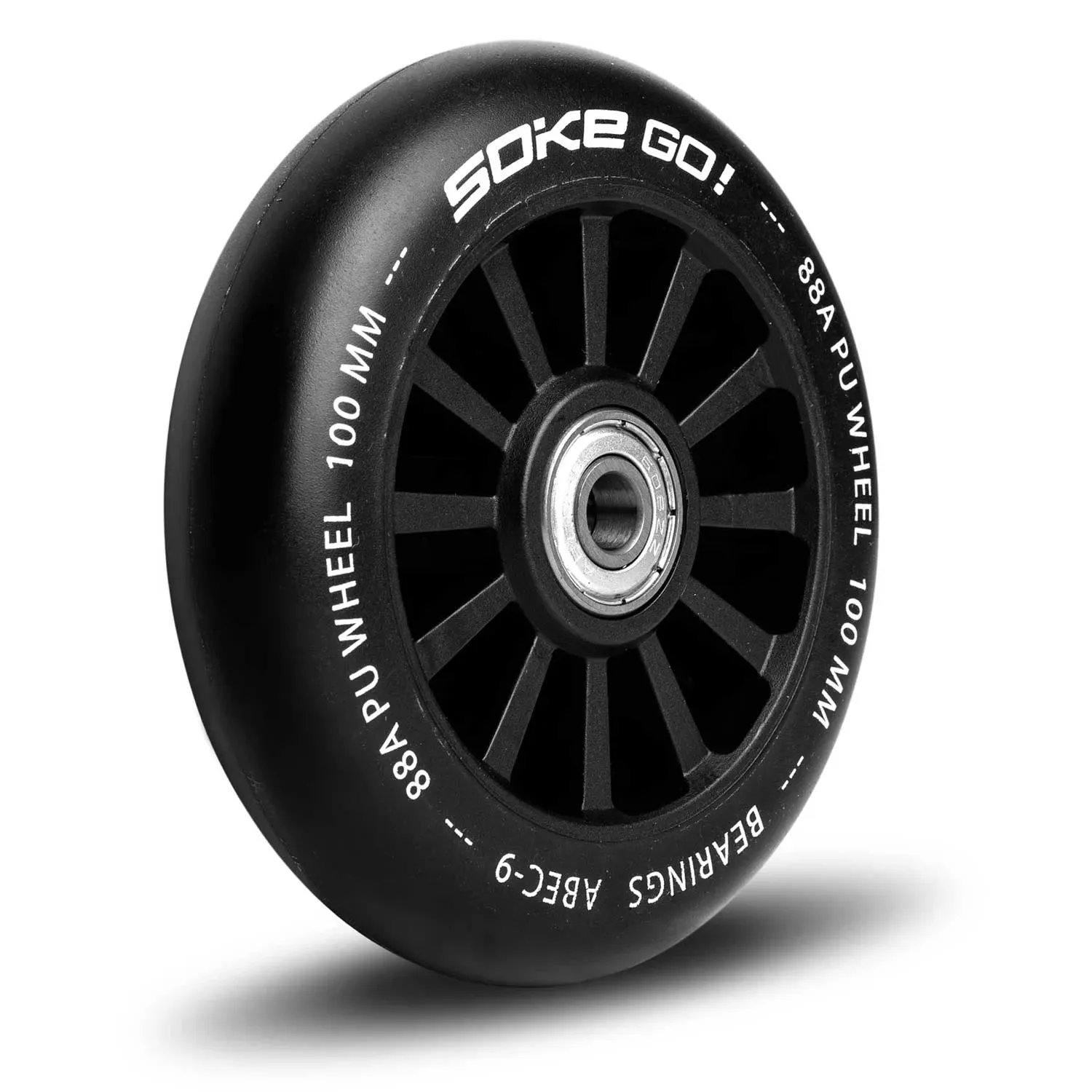 Paspirtuko ratukai 100 mm juodi 2 vnt. - nuotrauka 1